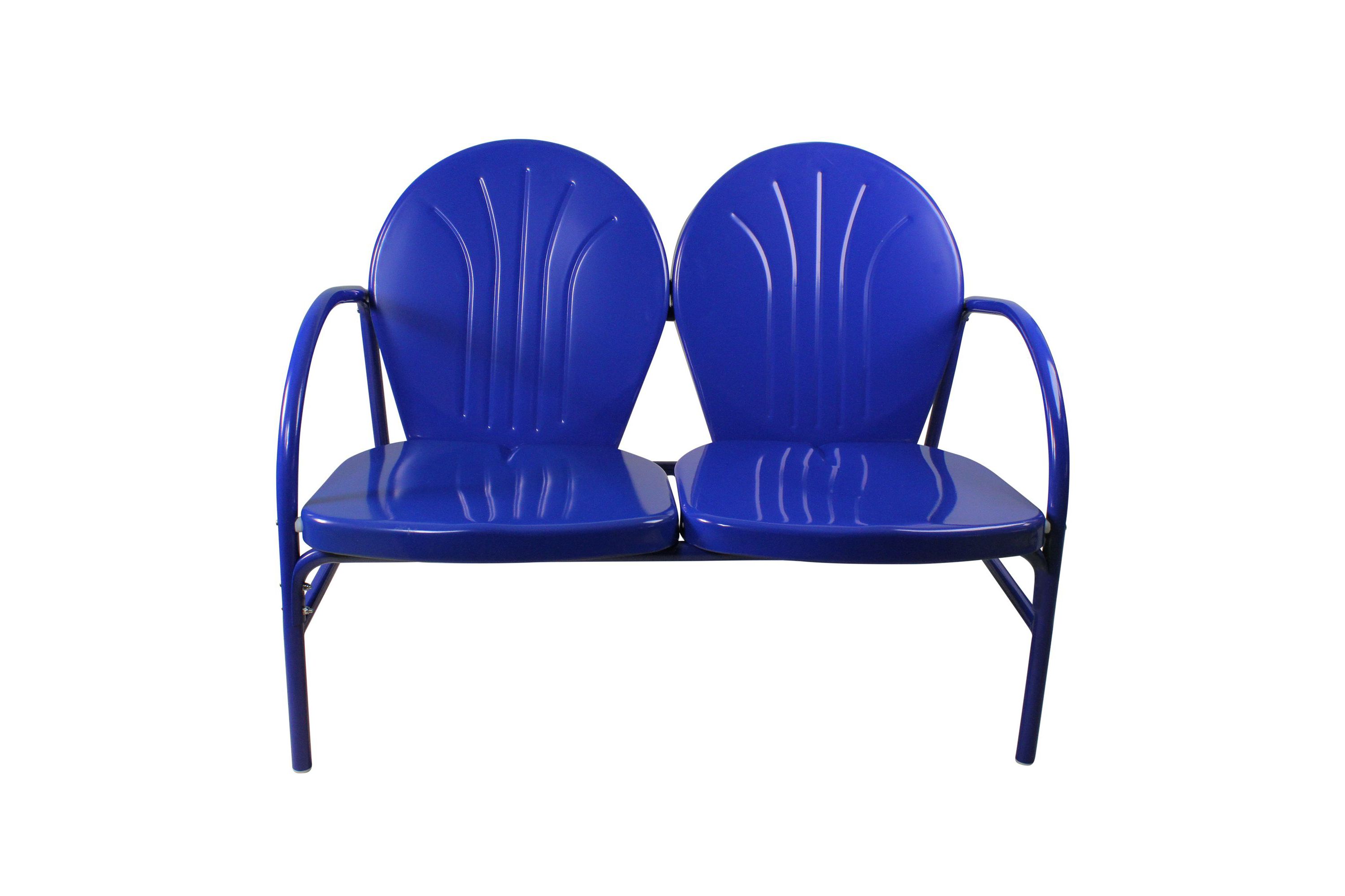 47-Inch Outdoor Retro Tulip Loveseat  Blue