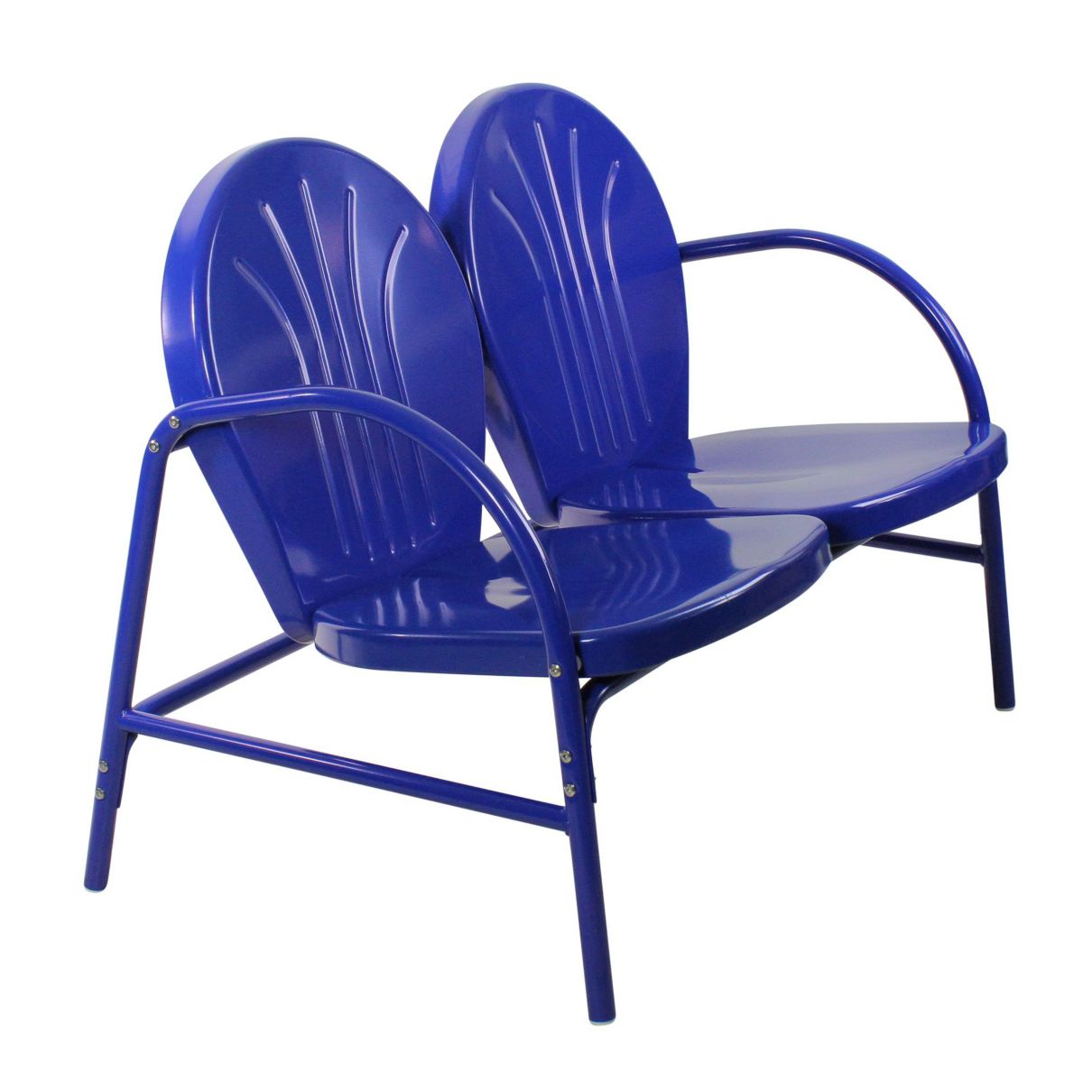 47-Inch Outdoor Retro Tulip Loveseat  Blue