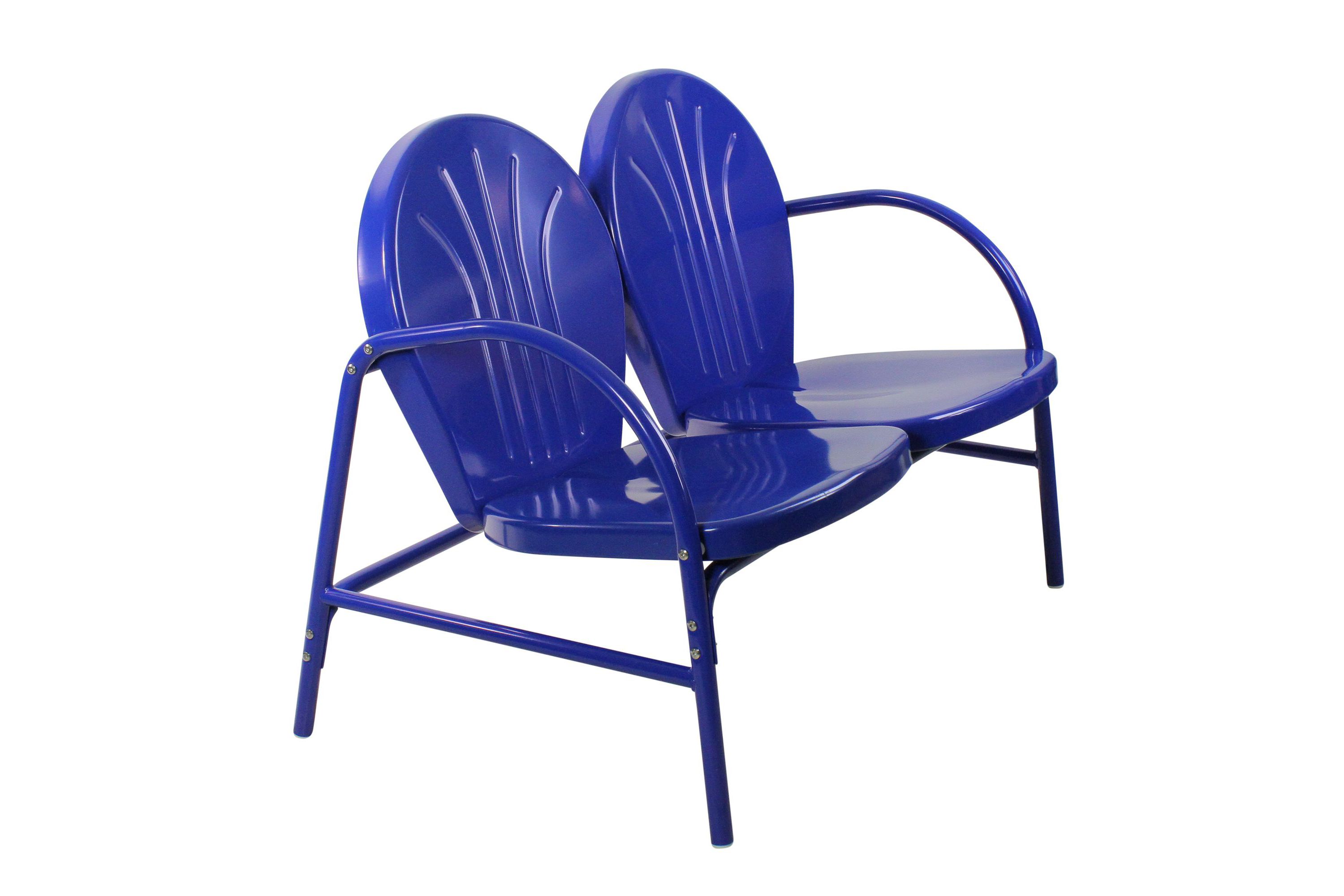47-Inch Outdoor Retro Tulip Loveseat  Blue
