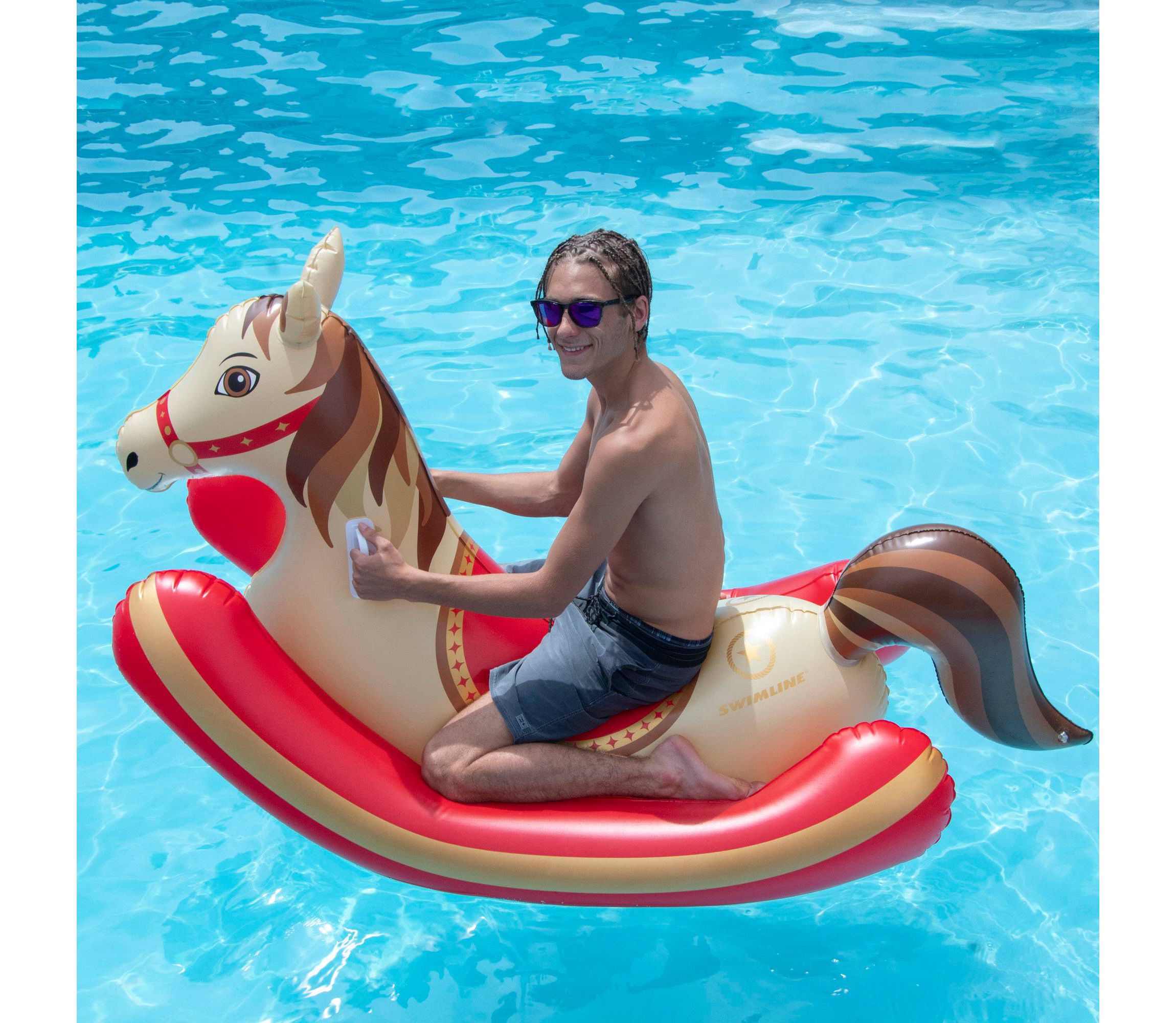 Hobby Horse Rocker Inflatable Swimming Pool Ride-On Float - 81"