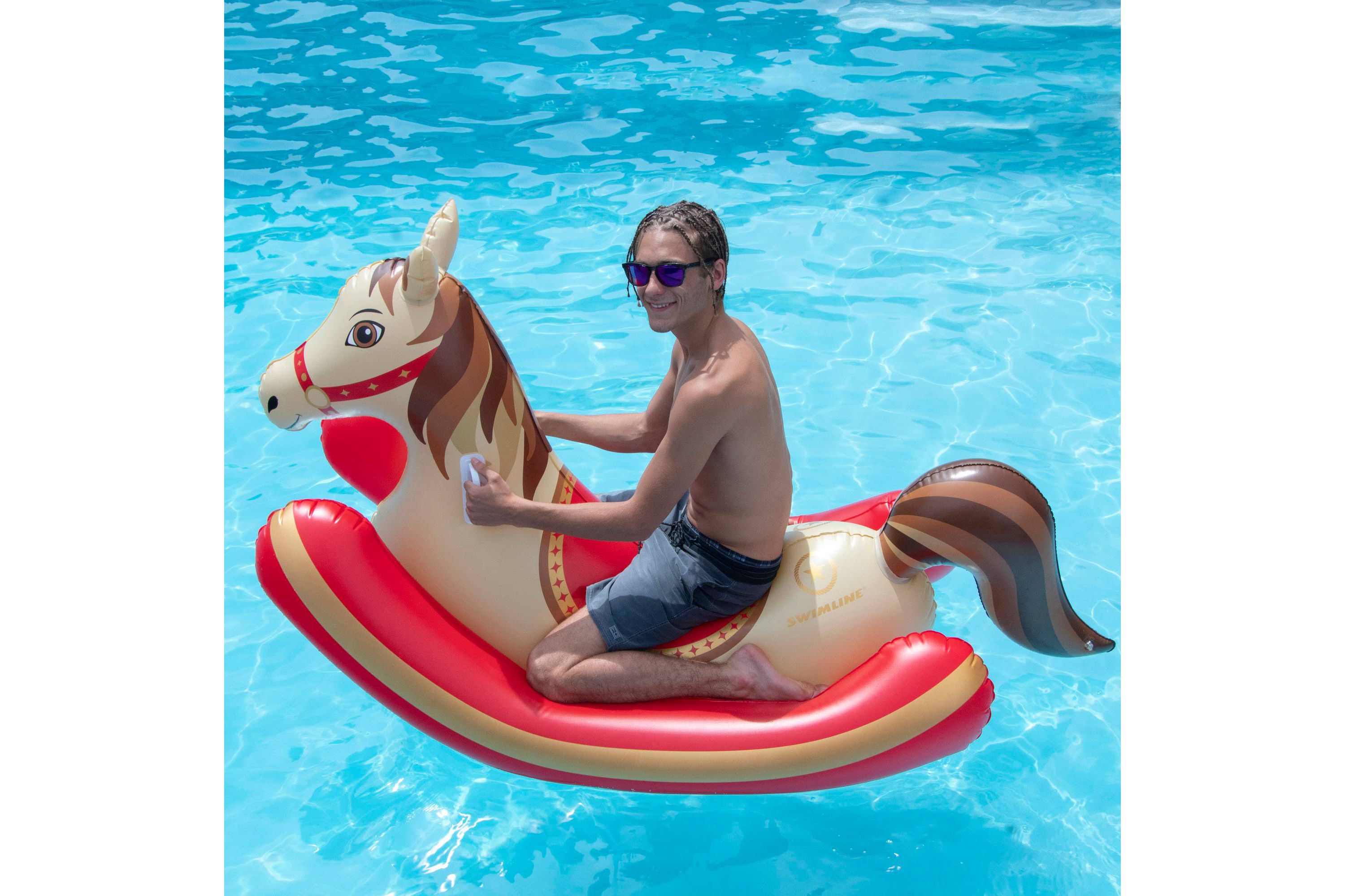 Hobby Horse Rocker Inflatable Swimming Pool Ride-On Float - 81"