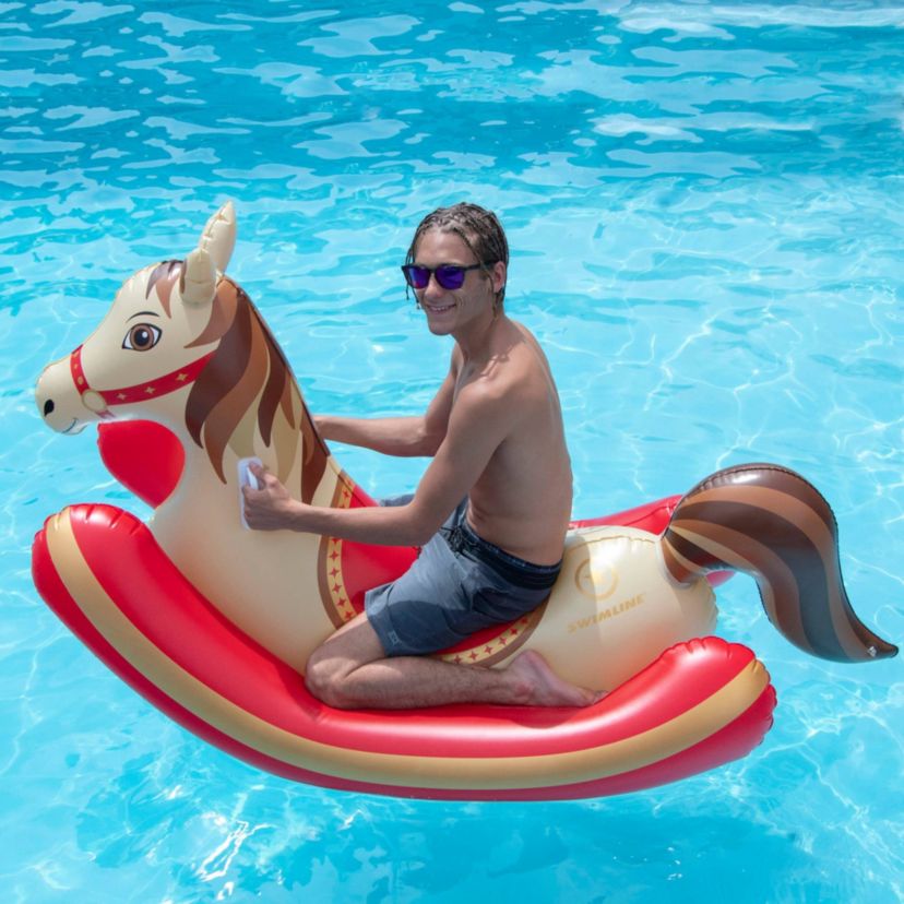 Hobby Horse Rocker Inflatable Swimming Pool Ride-On Float - 81"