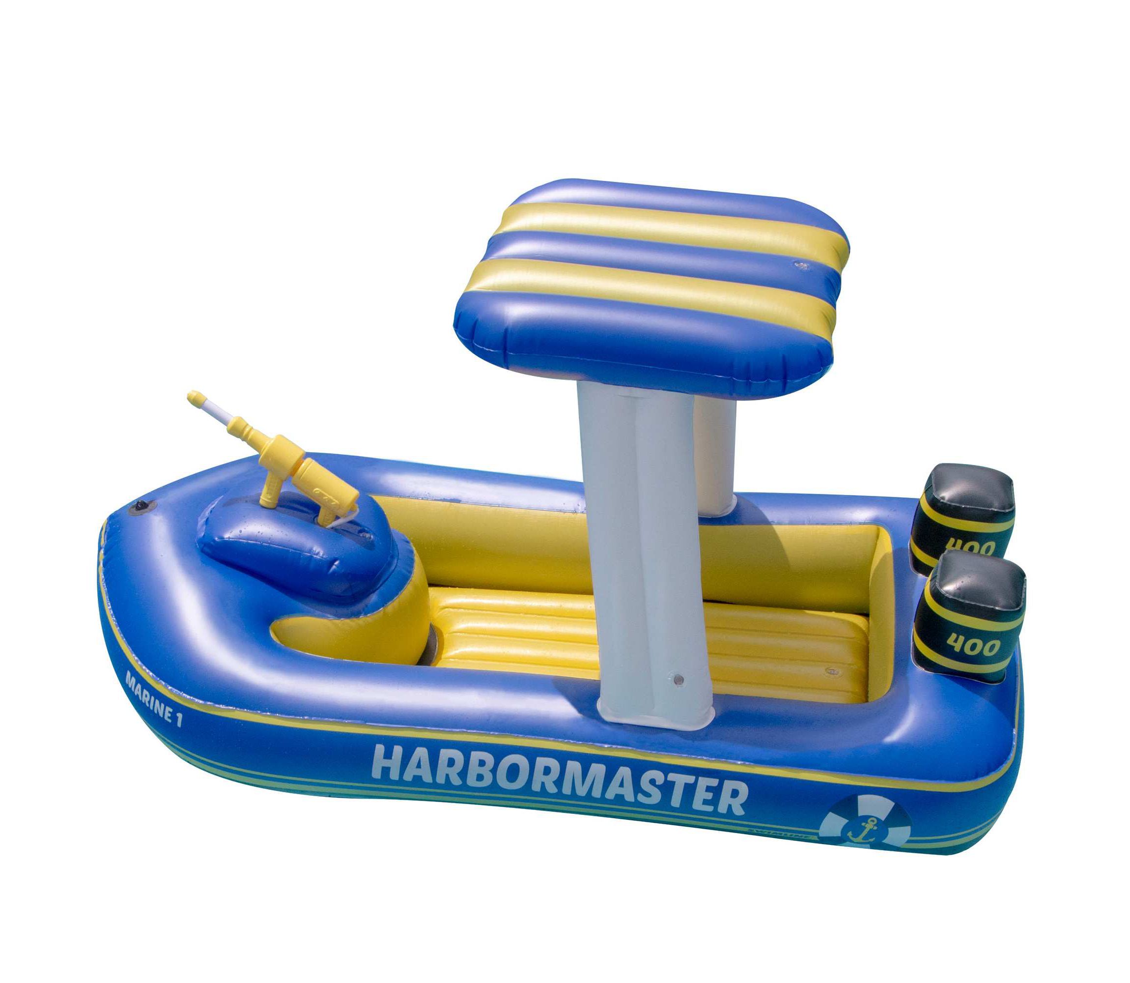 Harbor Master Patrol Boat with Pump Squirter Swimming Pool Float - 67"