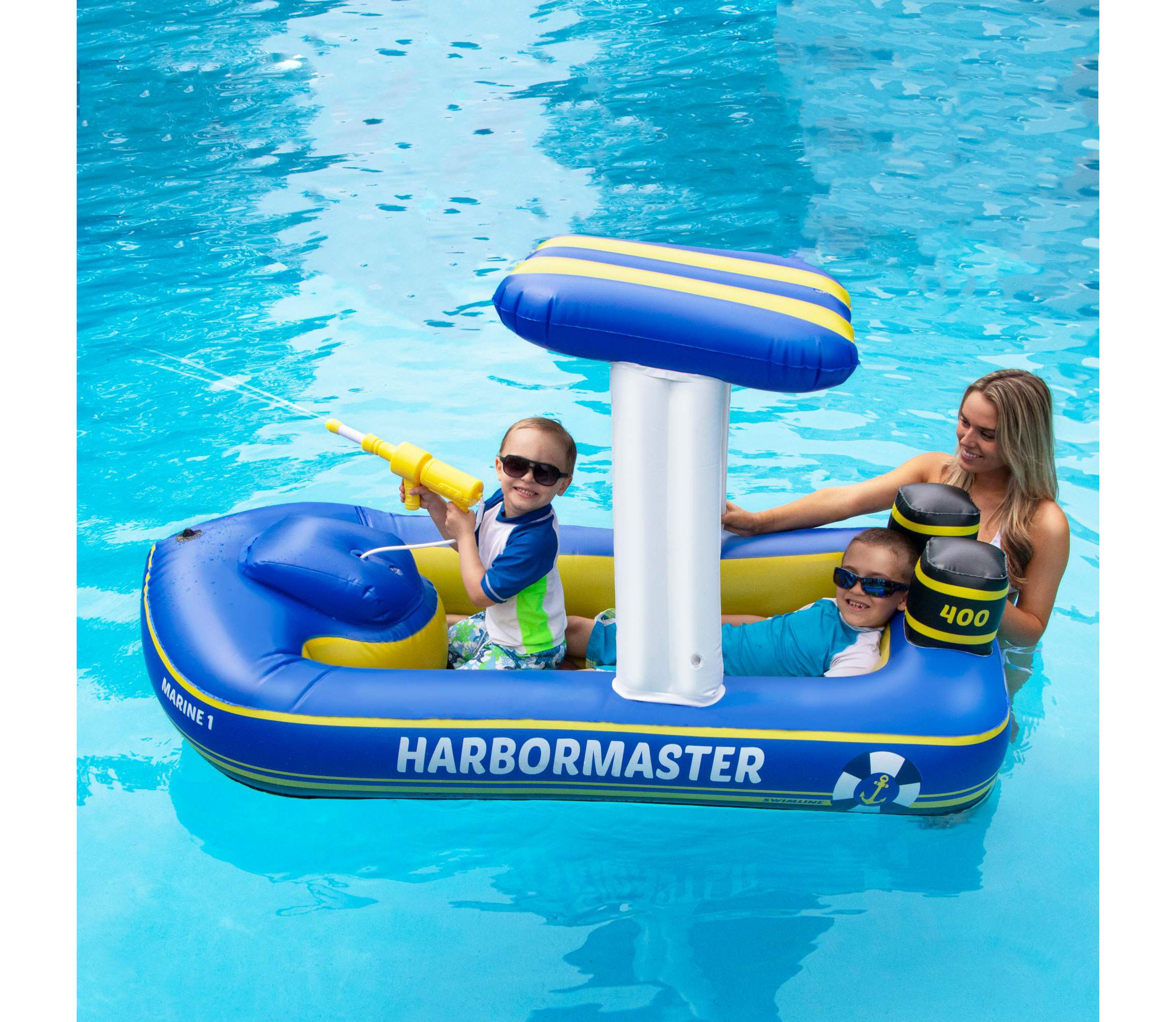 Harbor Master Patrol Boat with Pump Squirter Swimming Pool Float - 67"
