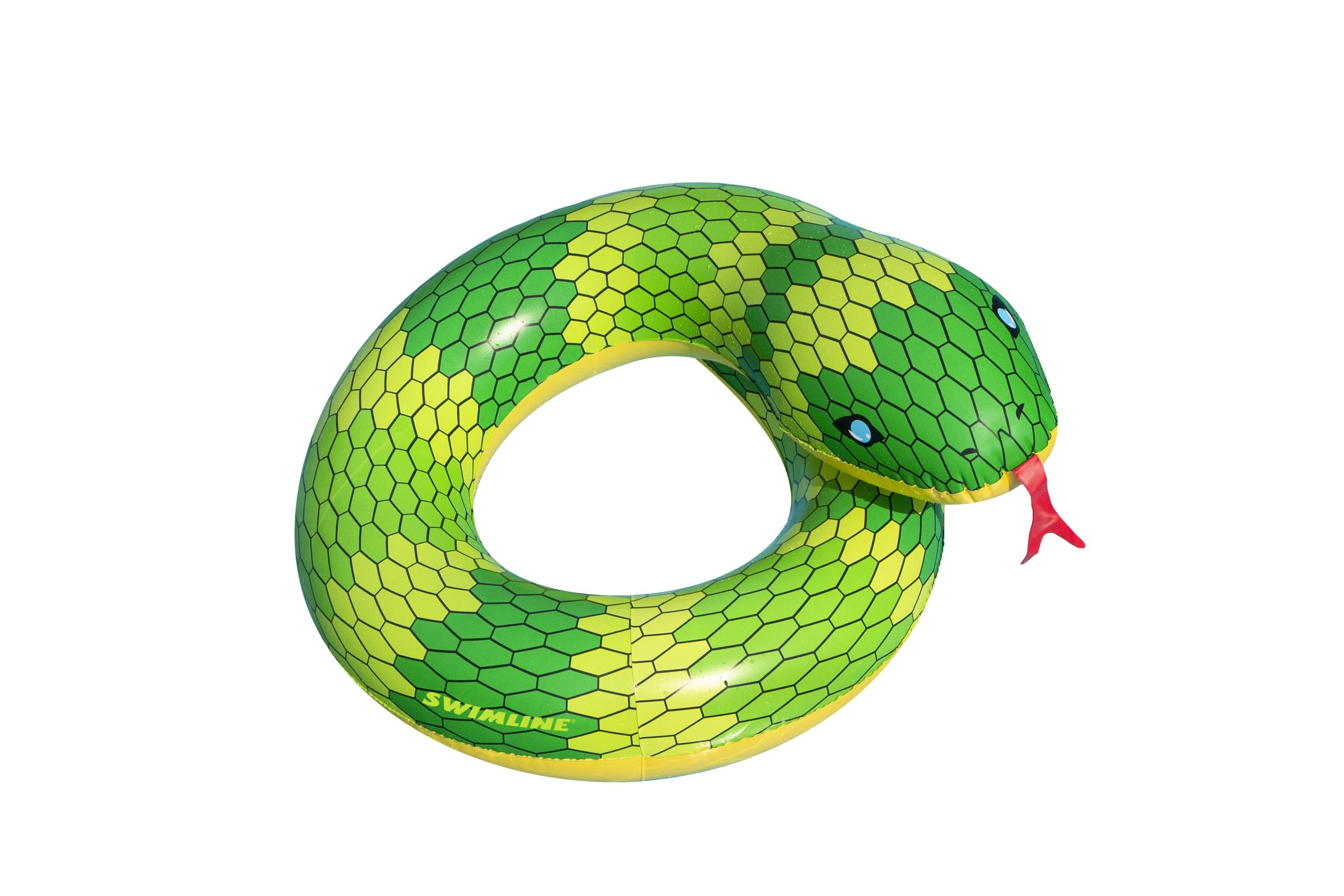 28" Green and Yellow Snake Swimming Pool Inner Tube Float