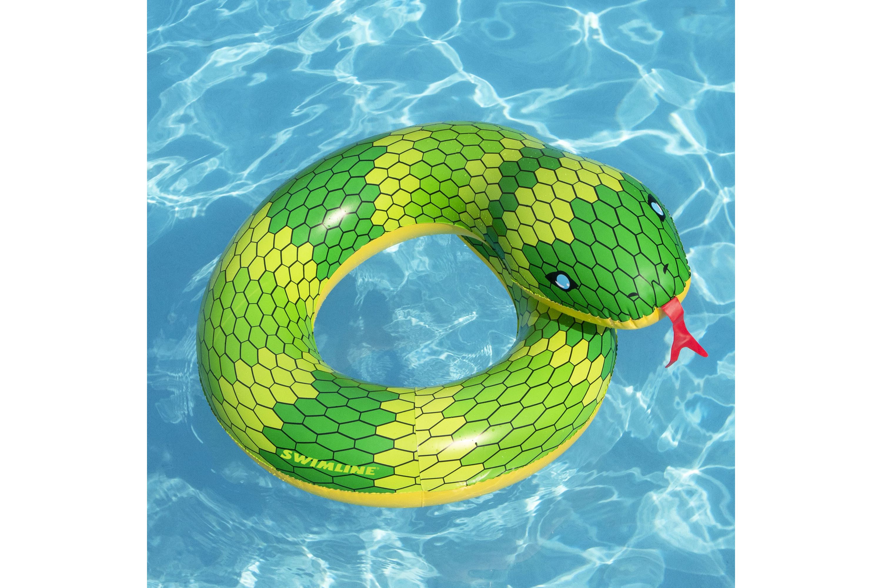28" Green and Yellow Snake Swimming Pool Inner Tube Float