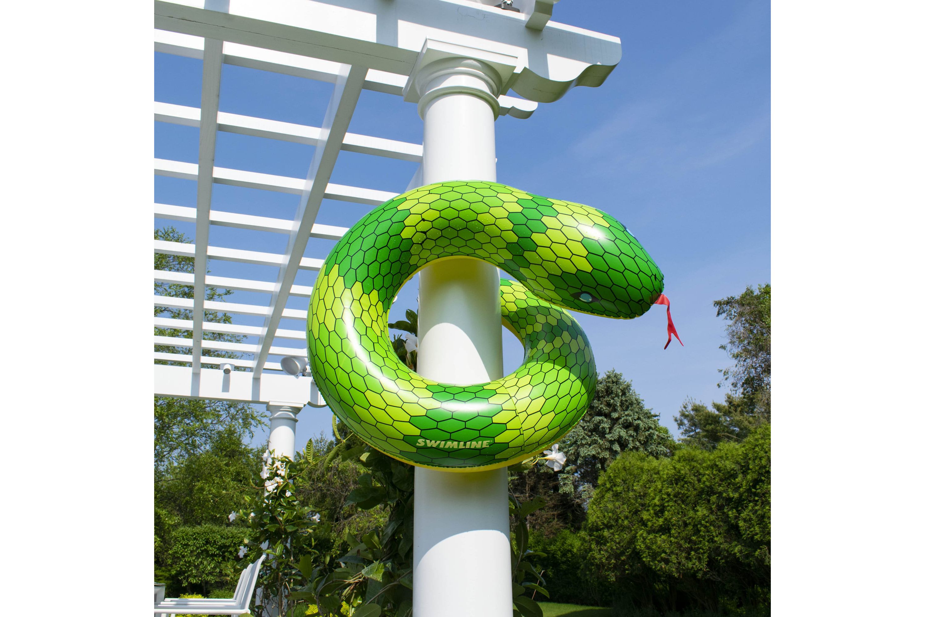 28" Green and Yellow Snake Swimming Pool Inner Tube Float