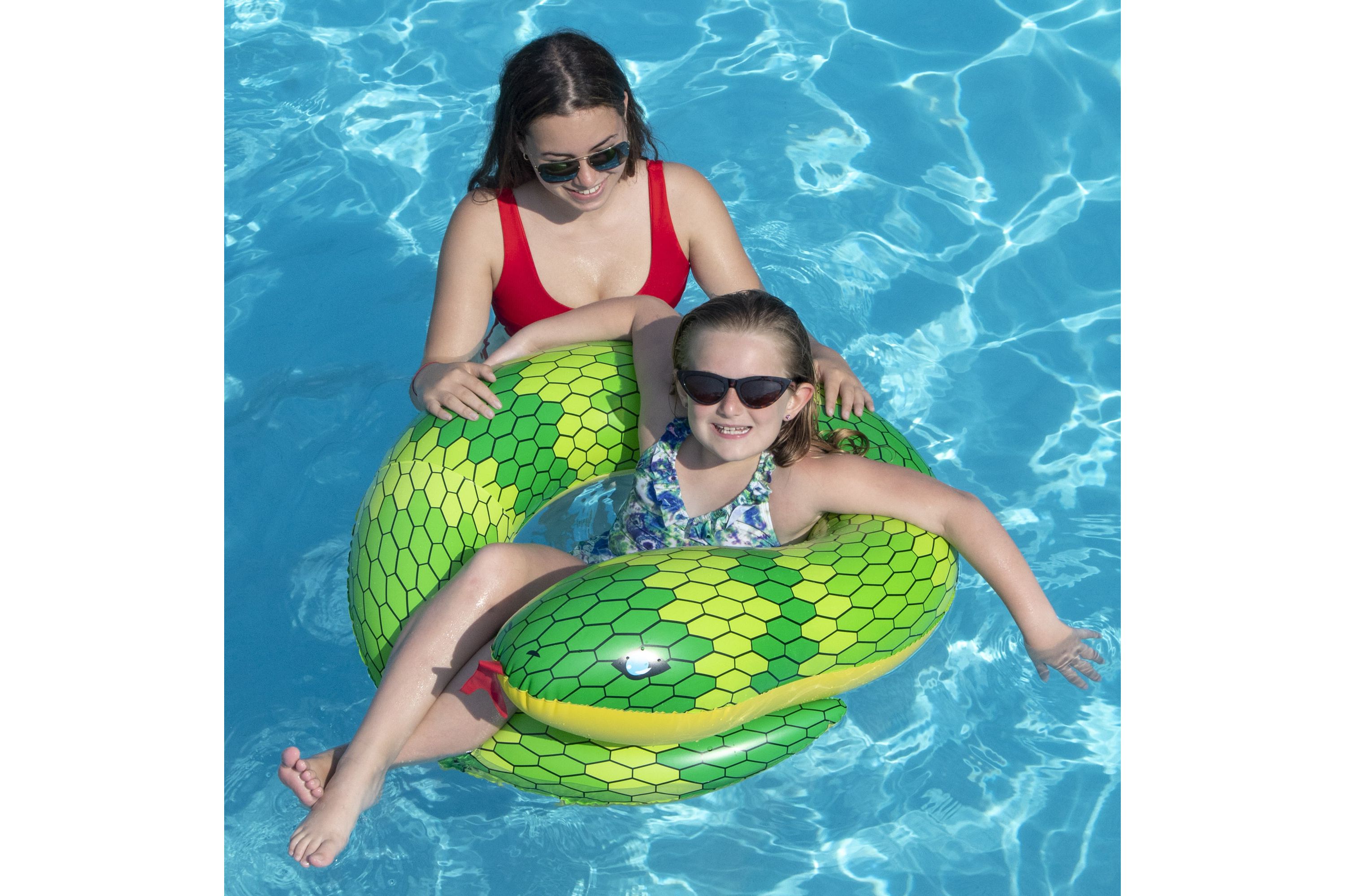 28" Green and Yellow Snake Swimming Pool Inner Tube Float