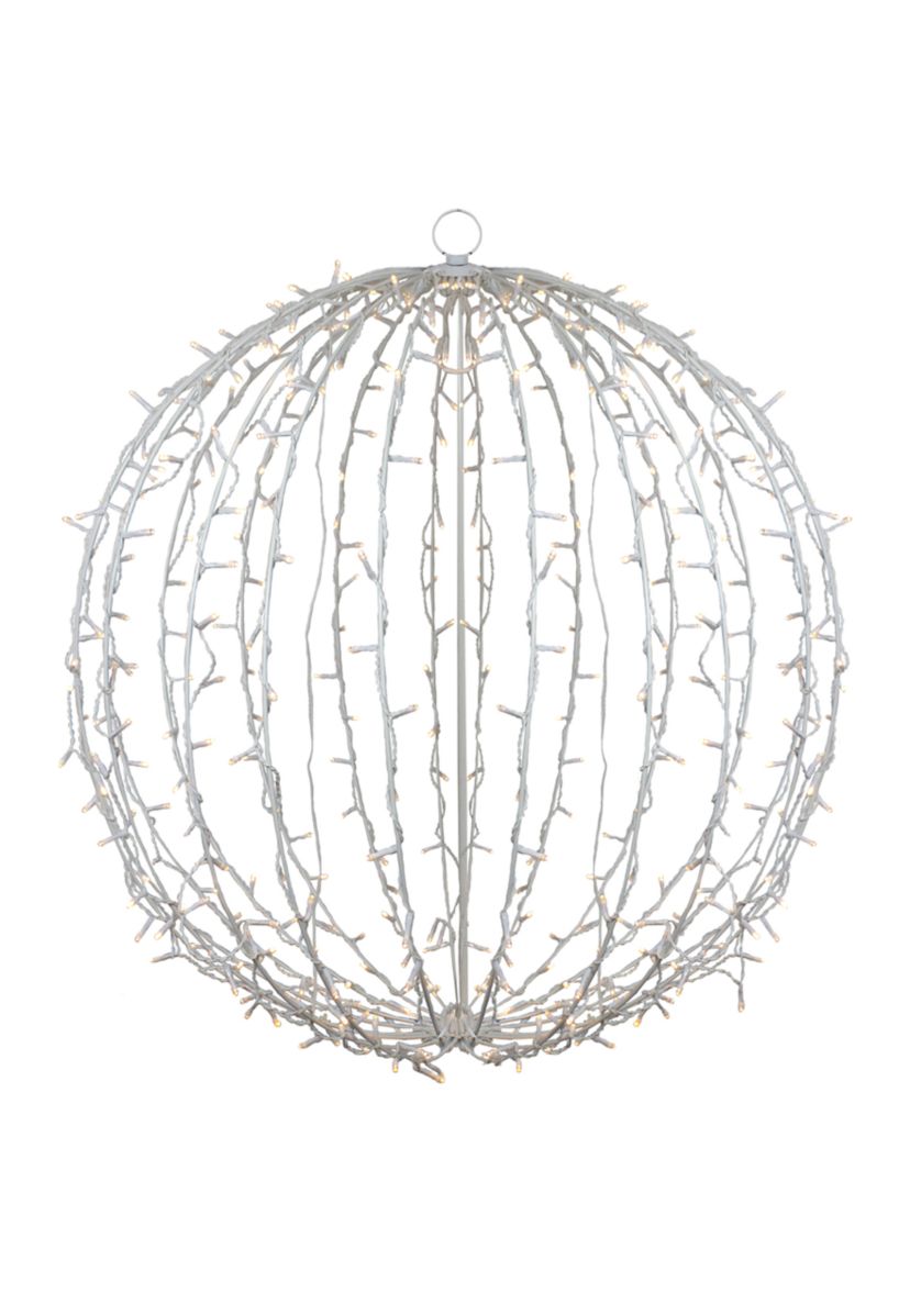 34Inch LED Lighted Christmas Hanging Ball Decoration - Warm White Lights