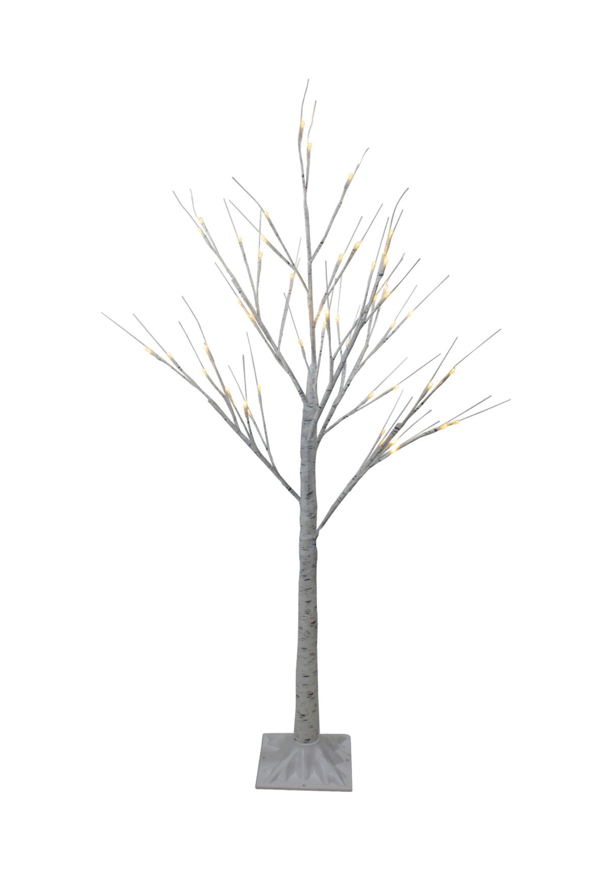 4 LED Lighted White Birch Tree Outdoor Decoration - White Lights
