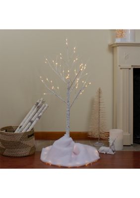 6' Lighted Christmas White Birch Twig Tree Outdoor Decoration - Warm White  LED Lights 