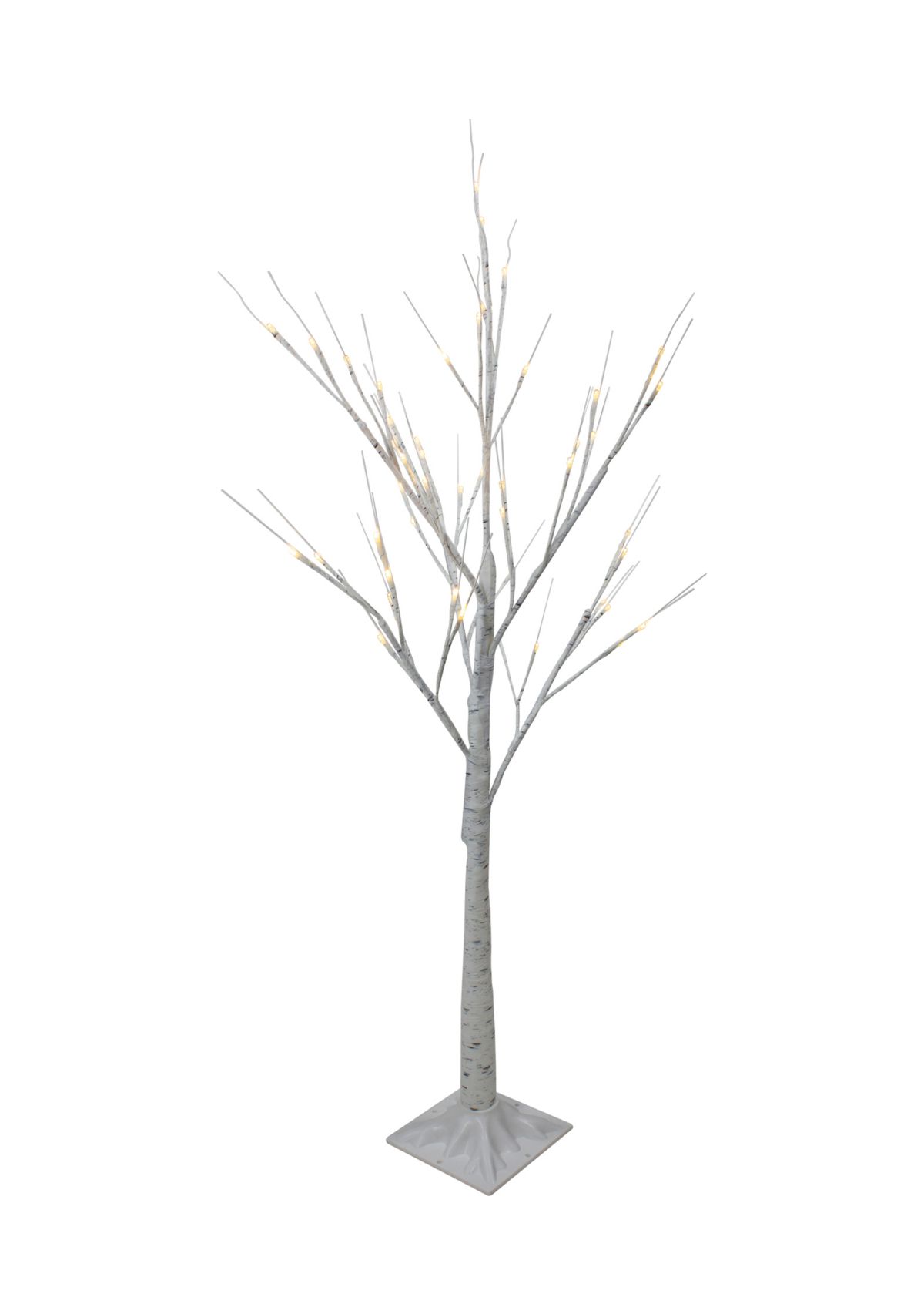 4 LED Lighted White Birch Tree Outdoor Decoration - White Lights