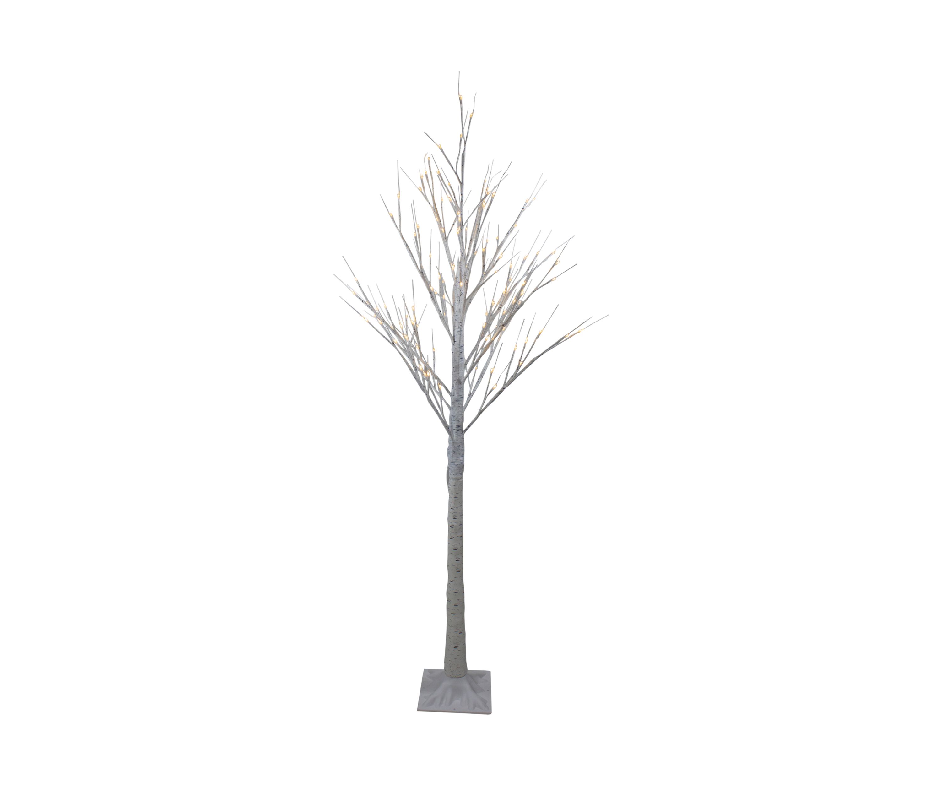 6 Lighted Christmas White Birch Twig Tree Outdoor Decoration - Warm White LED Lights