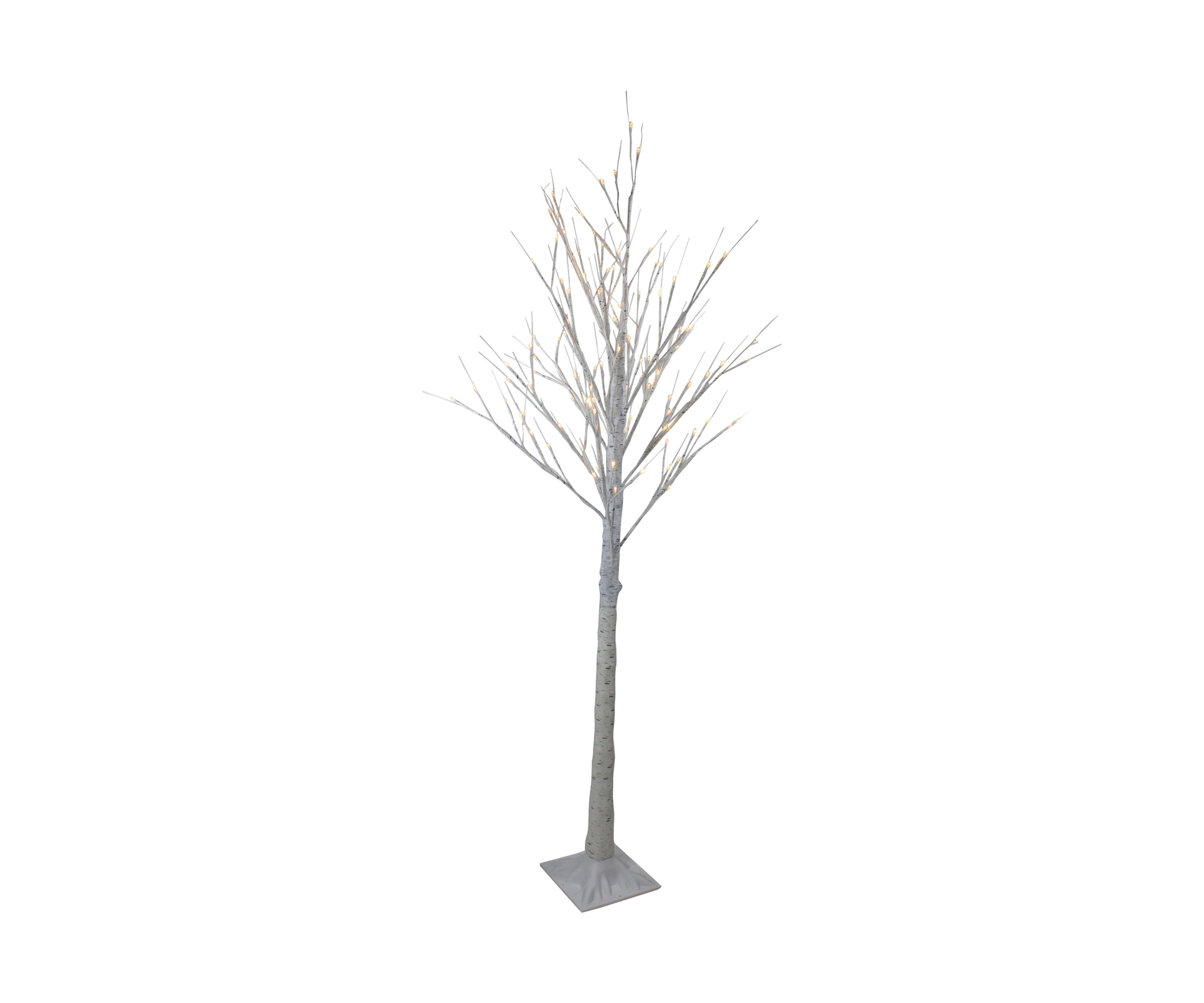 6 Lighted Christmas White Birch Twig Tree Outdoor Decoration - Warm White LED Lights