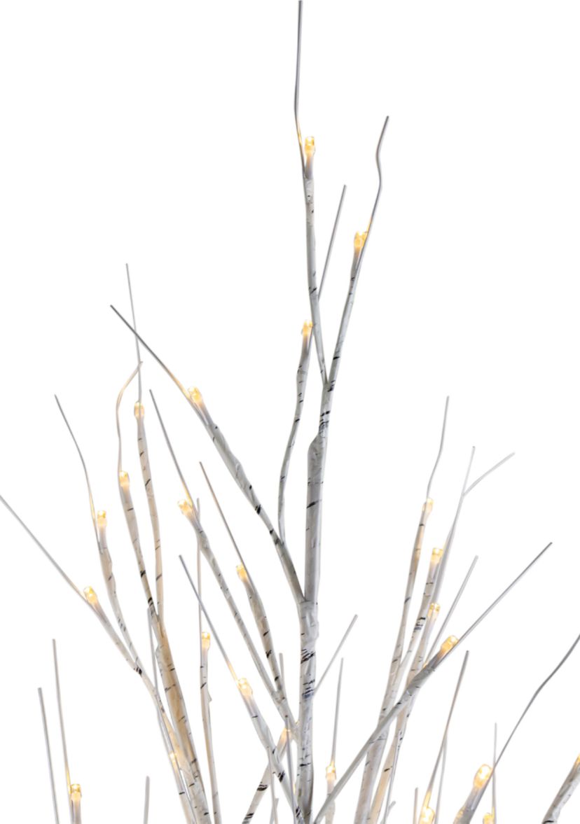 6 Lighted Christmas White Birch Twig Tree Outdoor Decoration - Warm White LED Lights