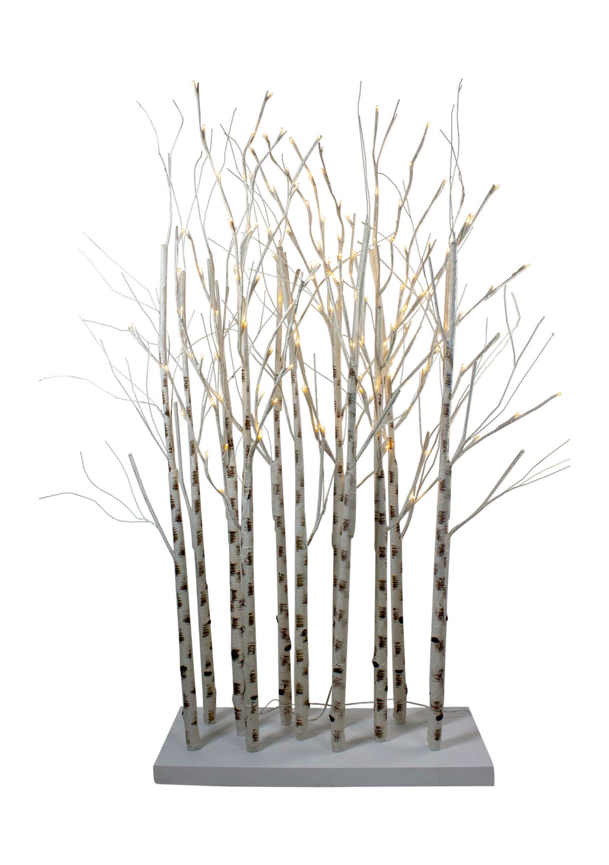 4 LED Lighted White Birch Twig Tree Cluster Outdoor Christmas Decoration