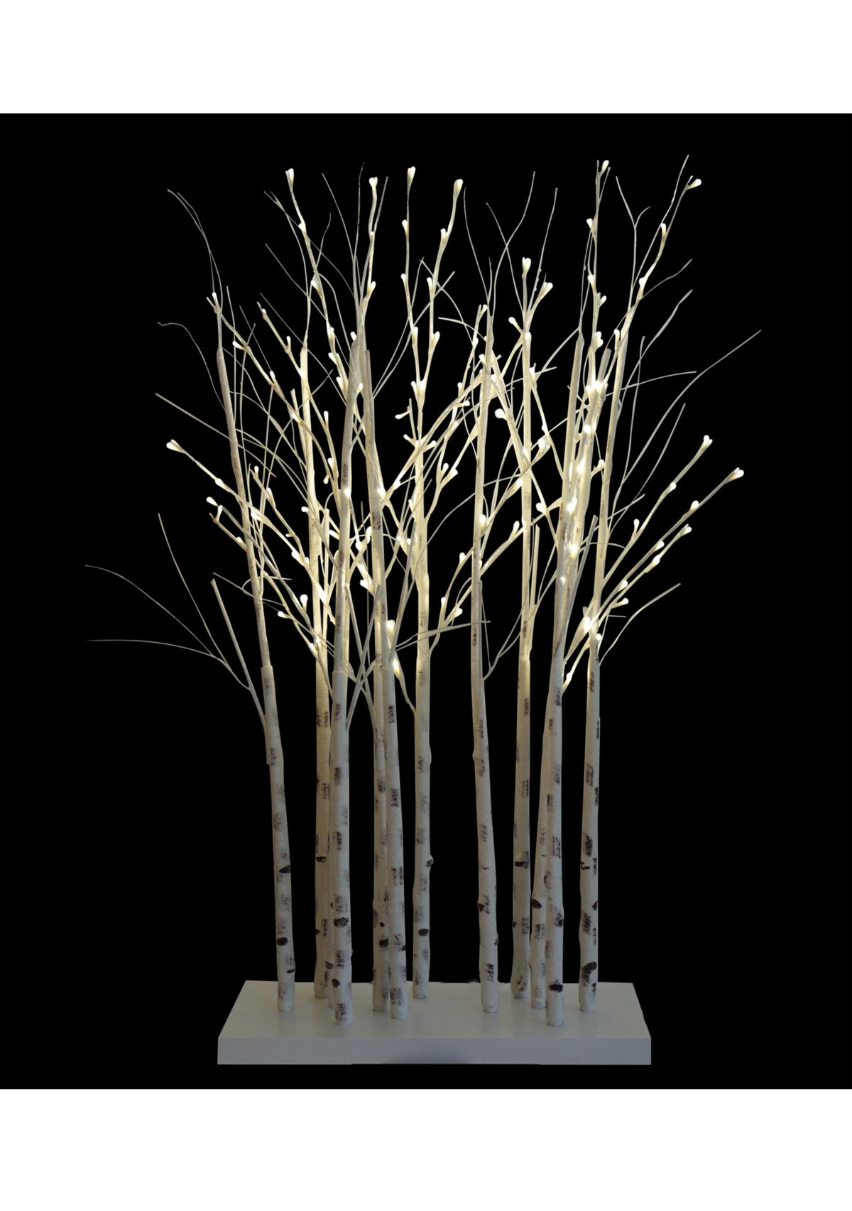 4 LED Lighted White Birch Twig Tree Cluster Outdoor Christmas Decoration