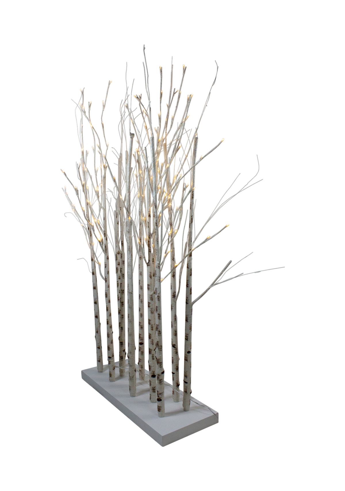 4 LED Lighted White Birch Twig Tree Cluster Outdoor Christmas Decoration