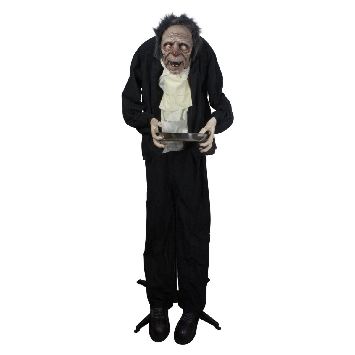 6ft Spooky Town Lighted Animated Scary Butler Standing Halloween Decoration