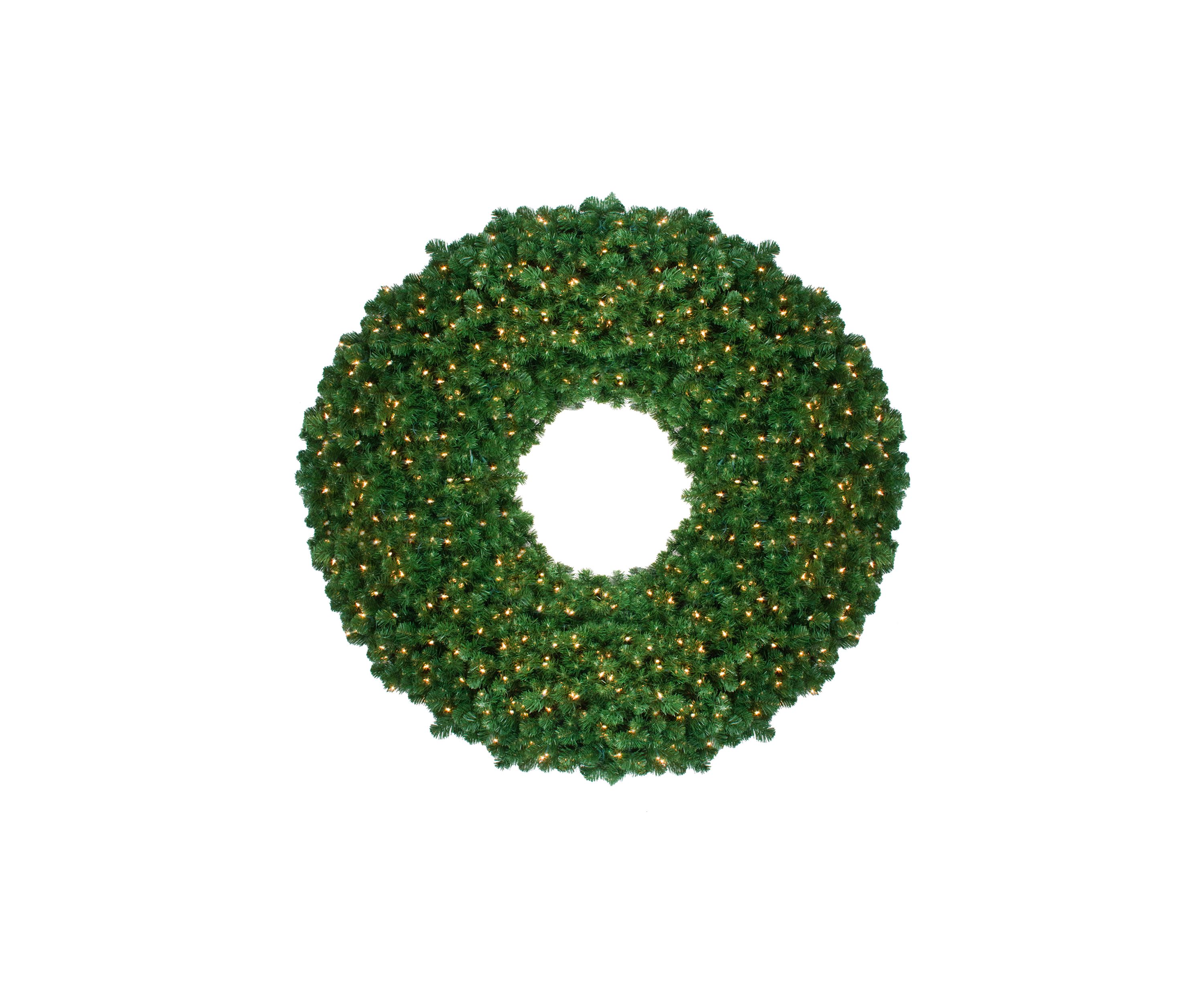 48 Inch Pre-Lit Olympia Pine Artificial Christmas Wreath - Warm White Lights