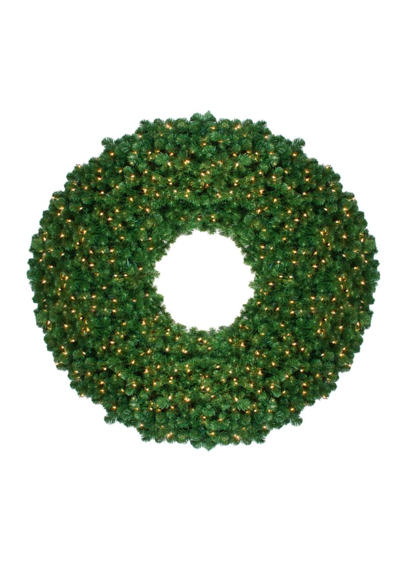 48 Inch Pre-Lit Olympia Pine Artificial Christmas Wreath - Warm White Lights