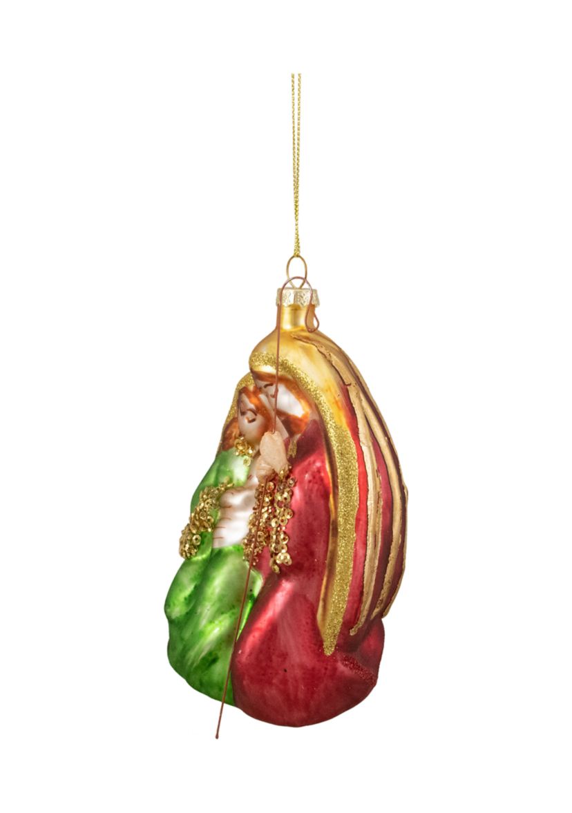 6Inch Religious Holy Family Glass Nativity Christmas Ornament