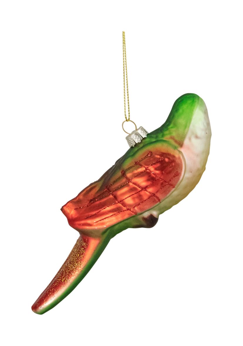 6.5Inch Yellow and Red Parrot Glass Christmas Ornament