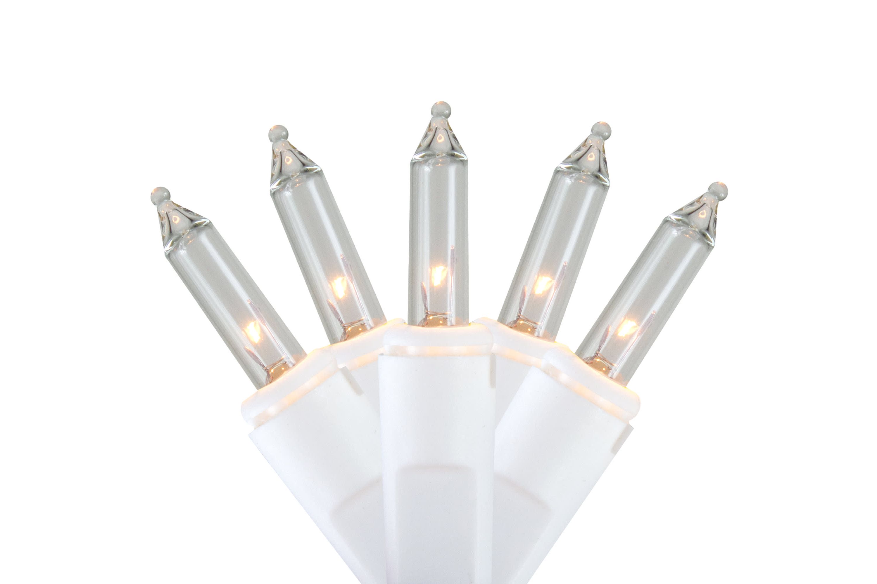300 Count Clear Mini Icicle Christmas Lights  18ft White Wire