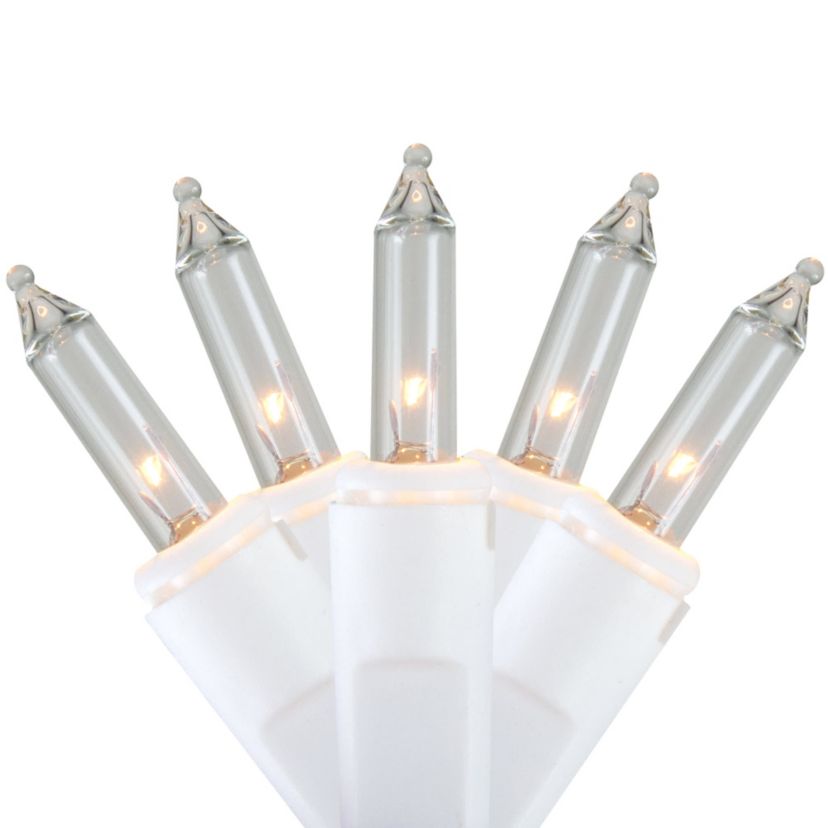 300 Count Clear Mini Icicle Christmas Lights  18ft White Wire
