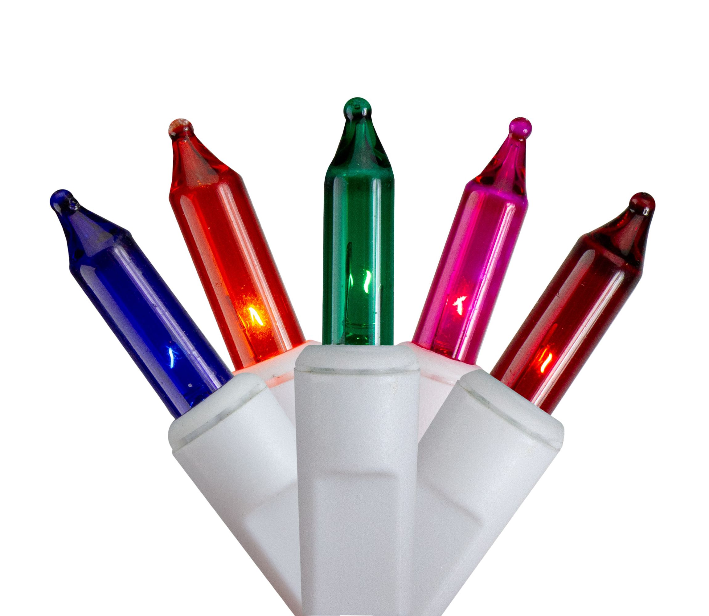 300 Count Multicolor Mini Icicle Christmas Lights 9.5ft White Wire