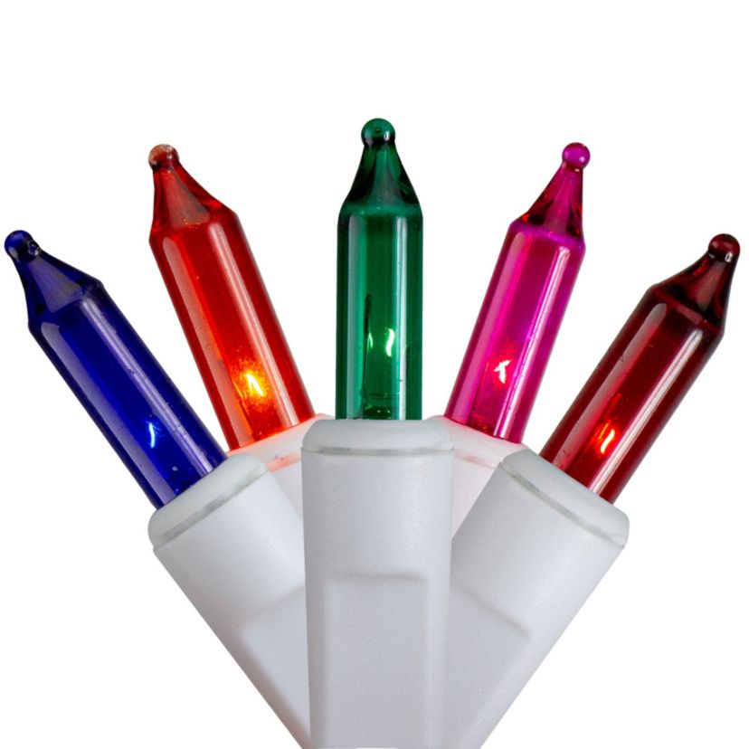 300 Count Multicolor Mini Icicle Christmas Lights 9.5ft White Wire