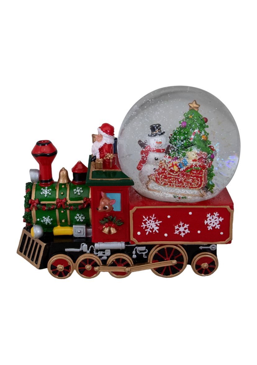 8.5Inch Green and Red Christmas Train Snow Globe