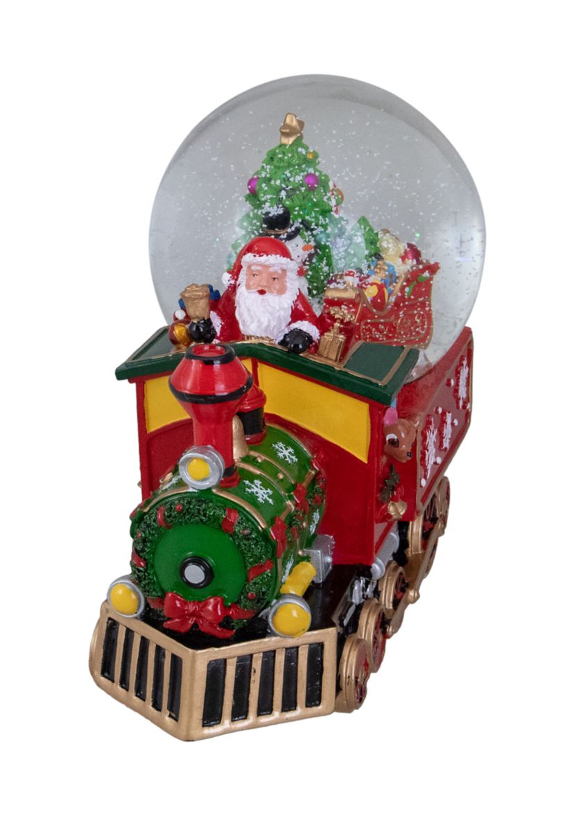 8.5Inch Green and Red Christmas Train Snow Globe