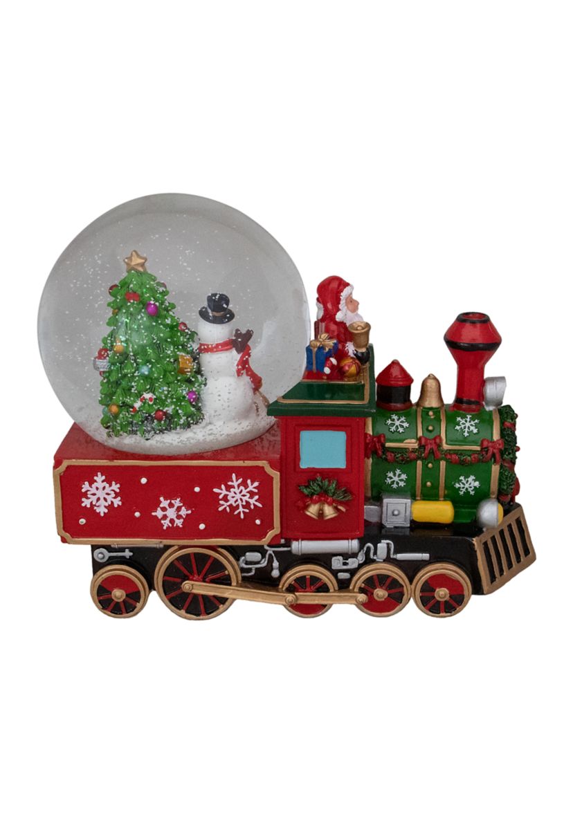 8.5Inch Green and Red Christmas Train Snow Globe