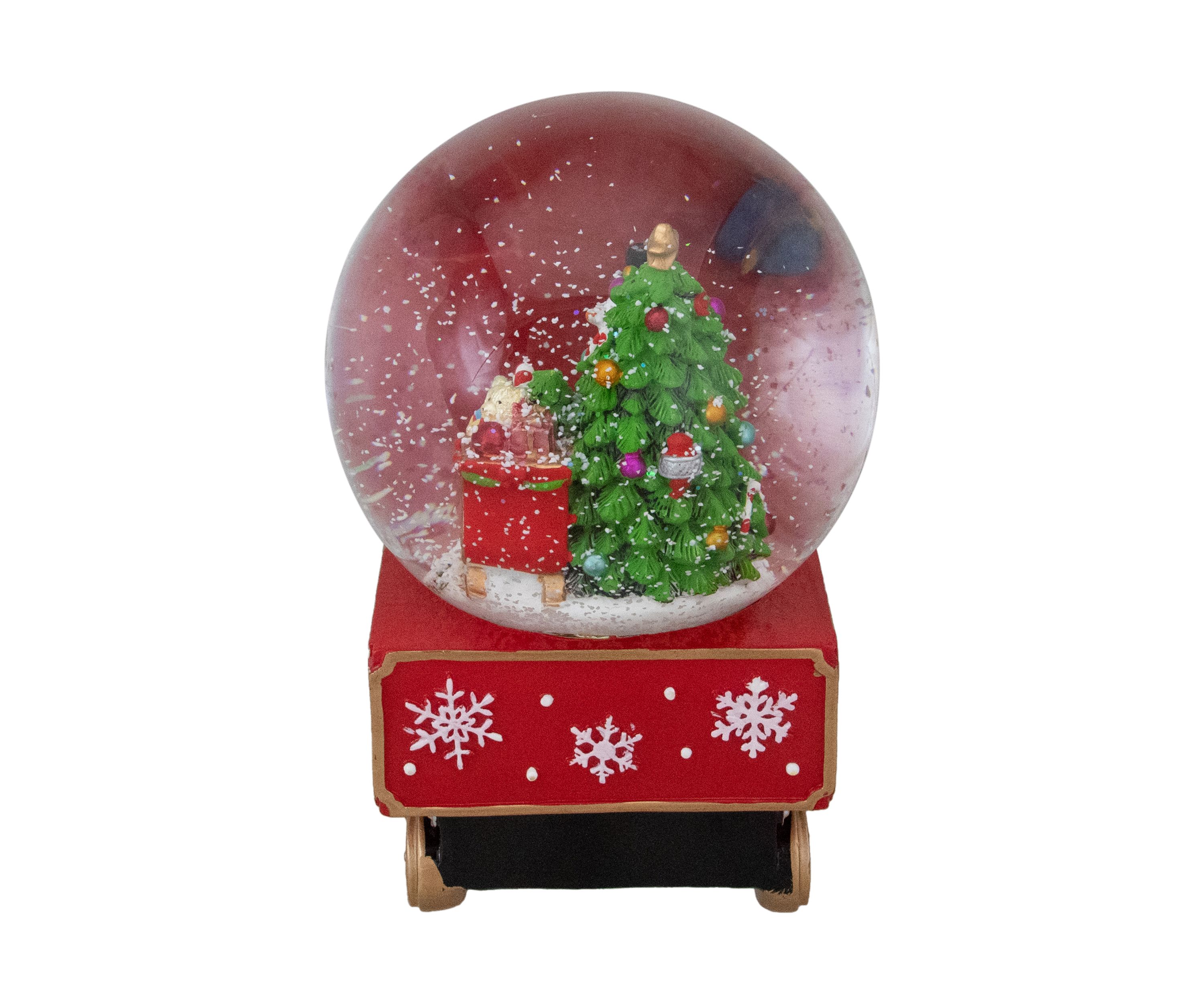 8.5Inch Green and Red Christmas Train Snow Globe