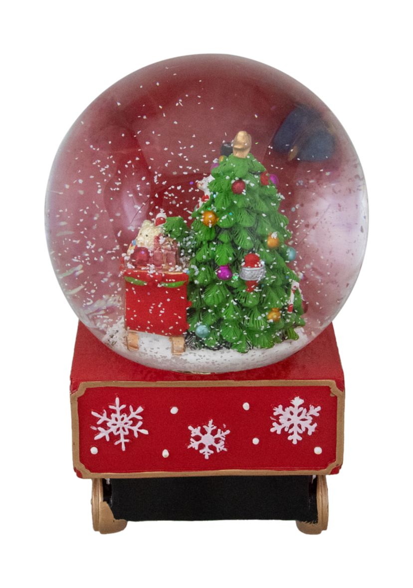 8.5Inch Green and Red Christmas Train Snow Globe