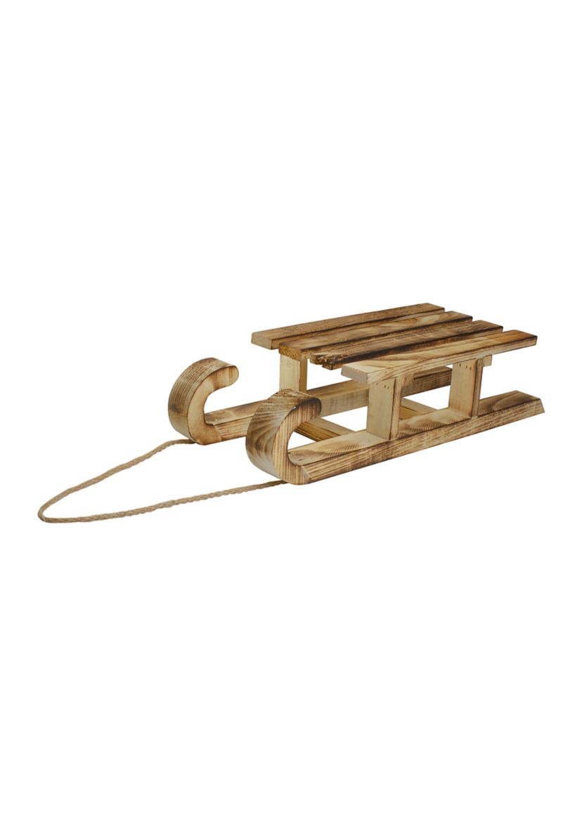 15.5Inch Rustic Brown Sleigh On Twine Rope Christmas Wall Decor