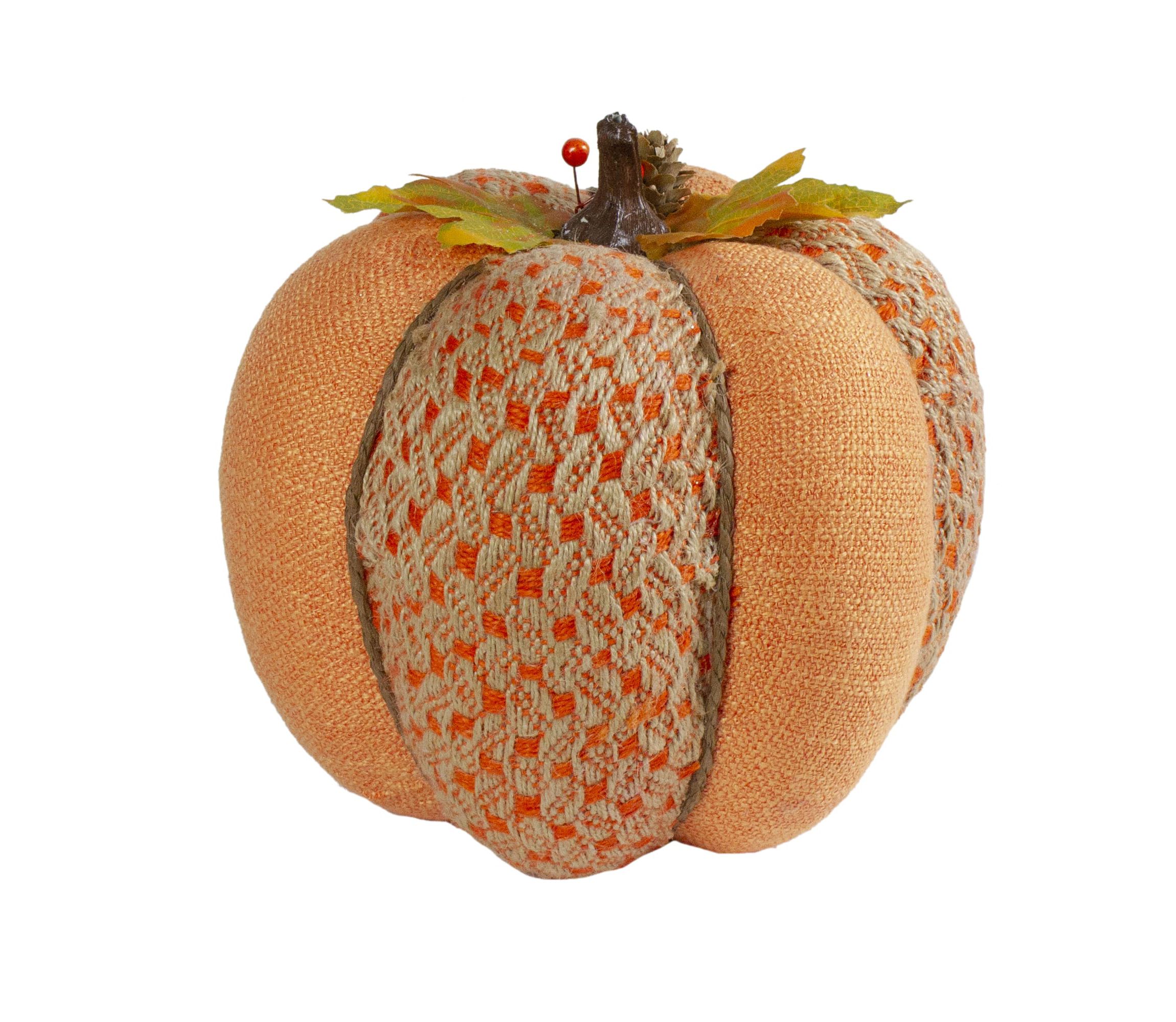 Autumn Harvest Textured Thanksgiving Pumpkin - 8.5" - Orange