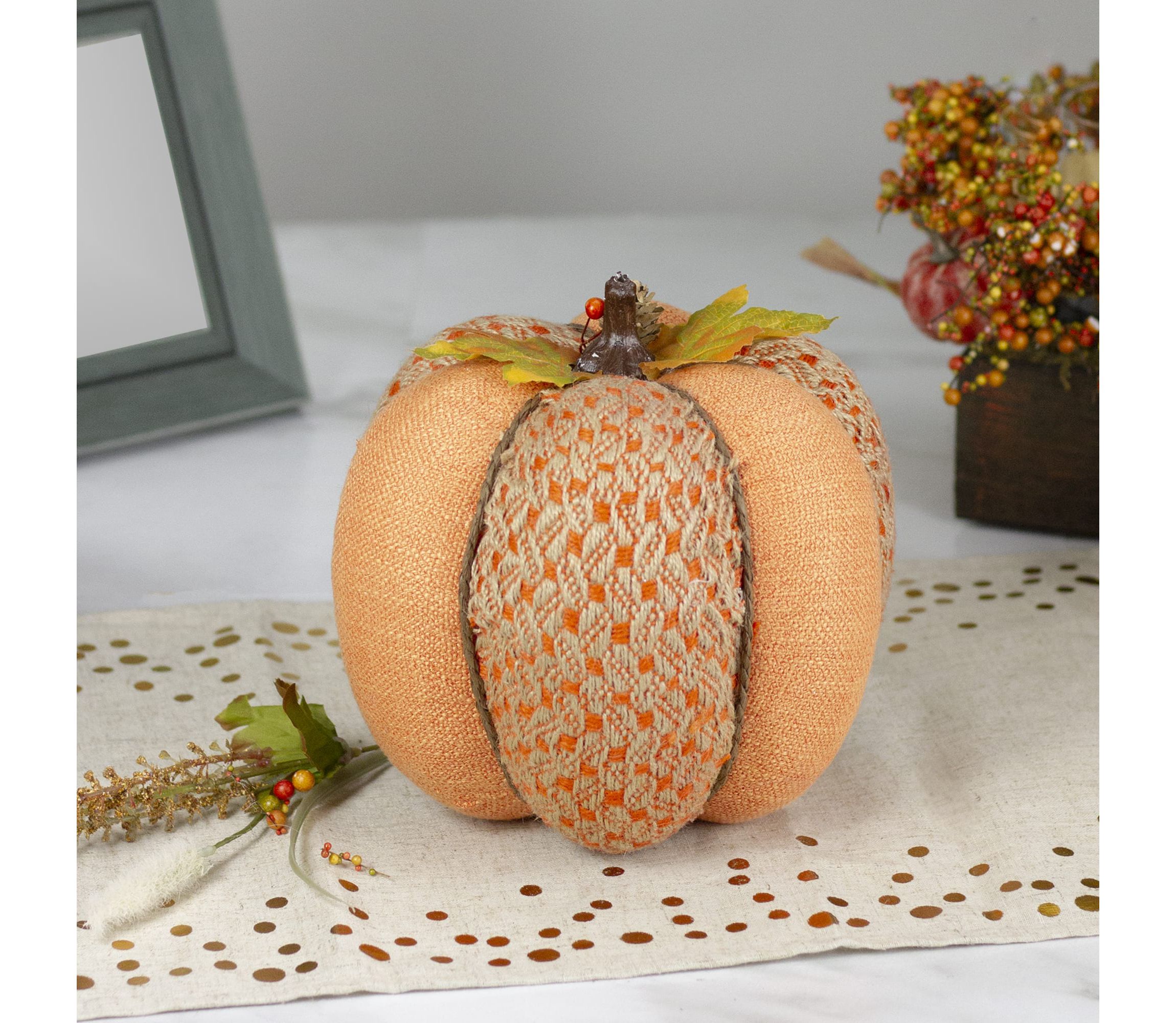 Autumn Harvest Textured Thanksgiving Pumpkin - 8.5" - Orange