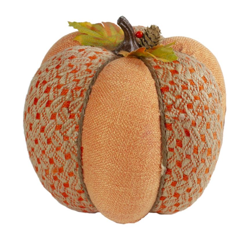 Autumn Harvest Textured Thanksgiving Pumpkin - 8.5" - Orange