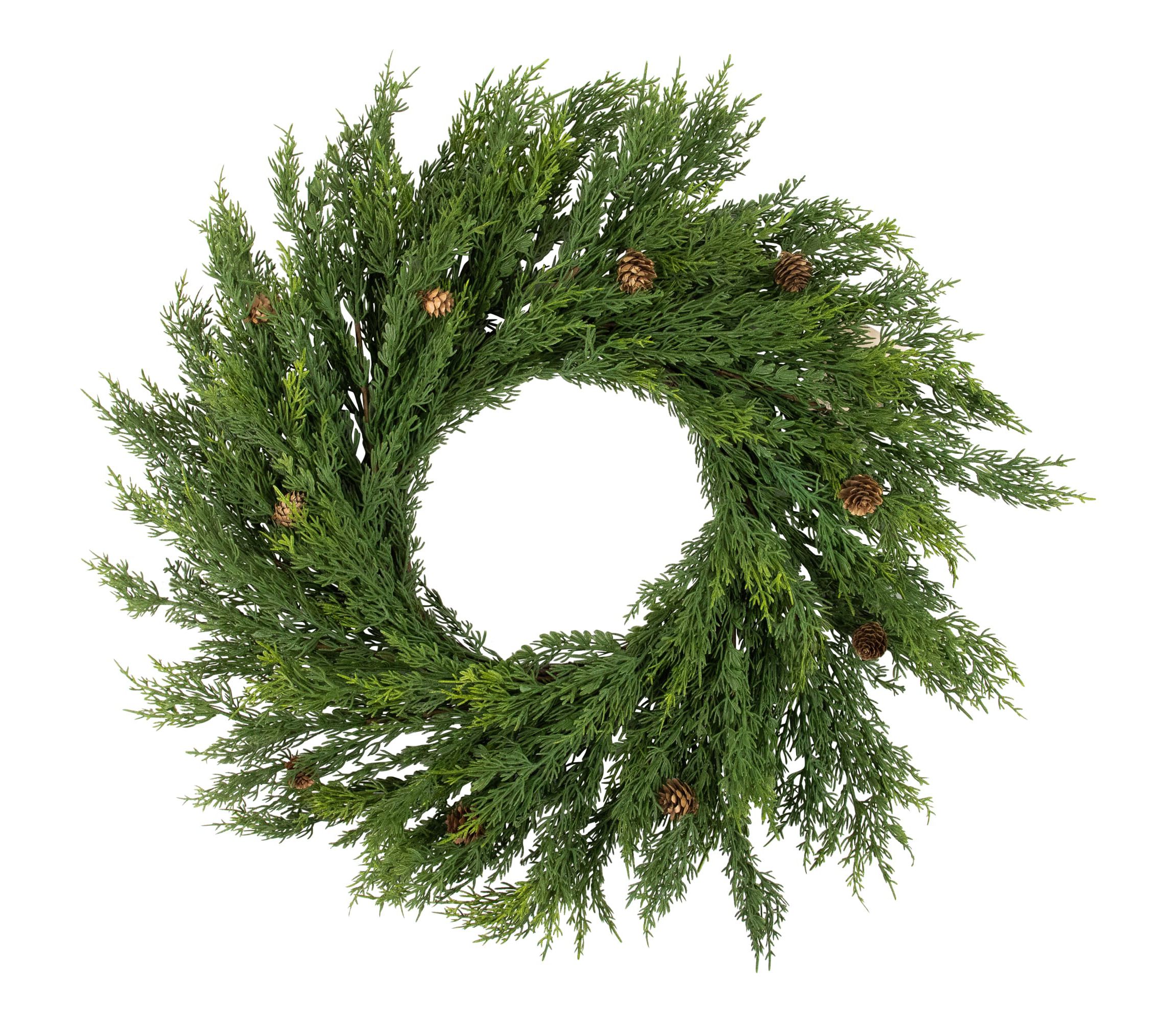 Real Touch™️ Cedar Artificial Christmas Wreath with Pinecones   - 24" - Unlit