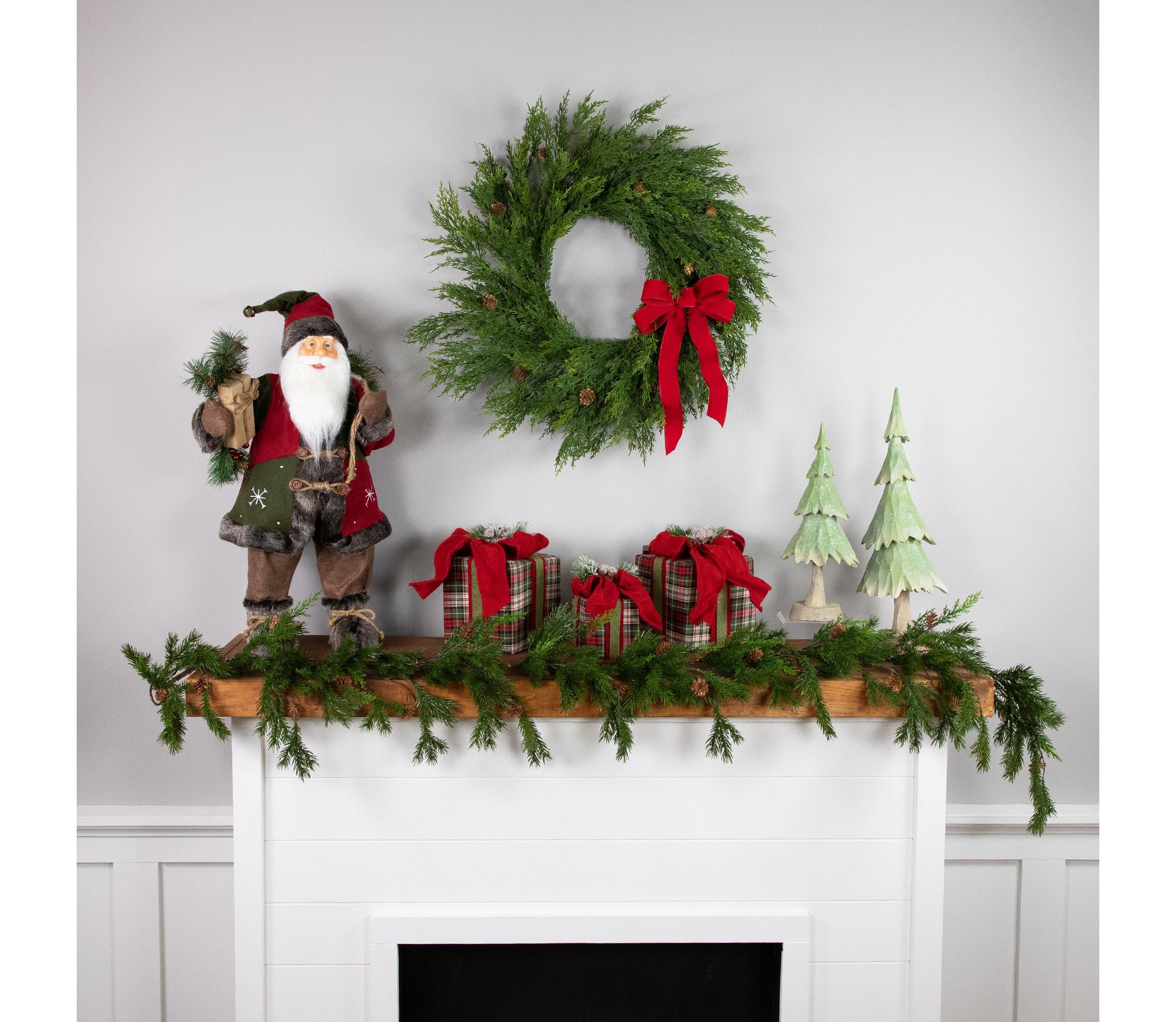 Real Touch™️ Cedar Artificial Christmas Wreath with Pinecones   - 24" - Unlit