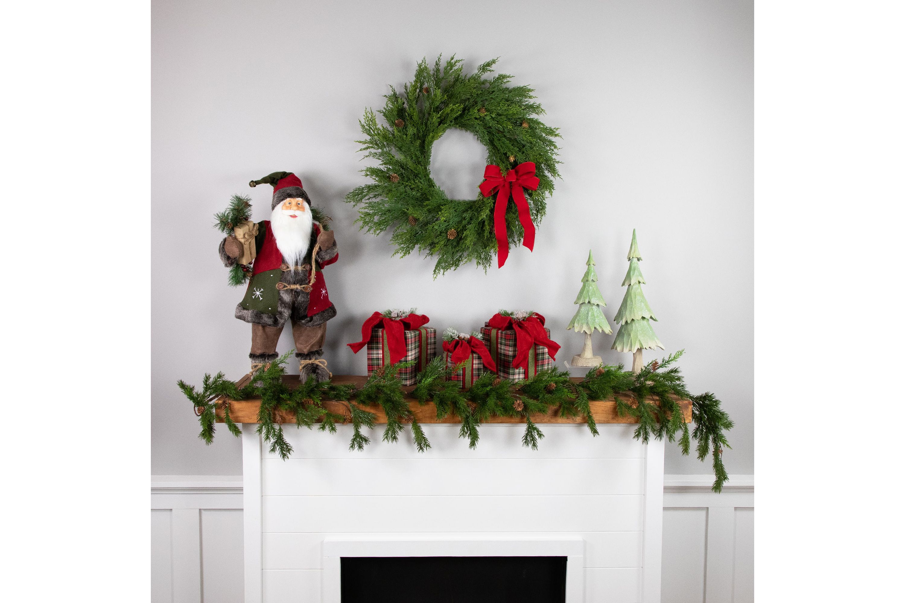 Real Touch™️ Cedar Artificial Christmas Wreath with Pinecones   - 24" - Unlit