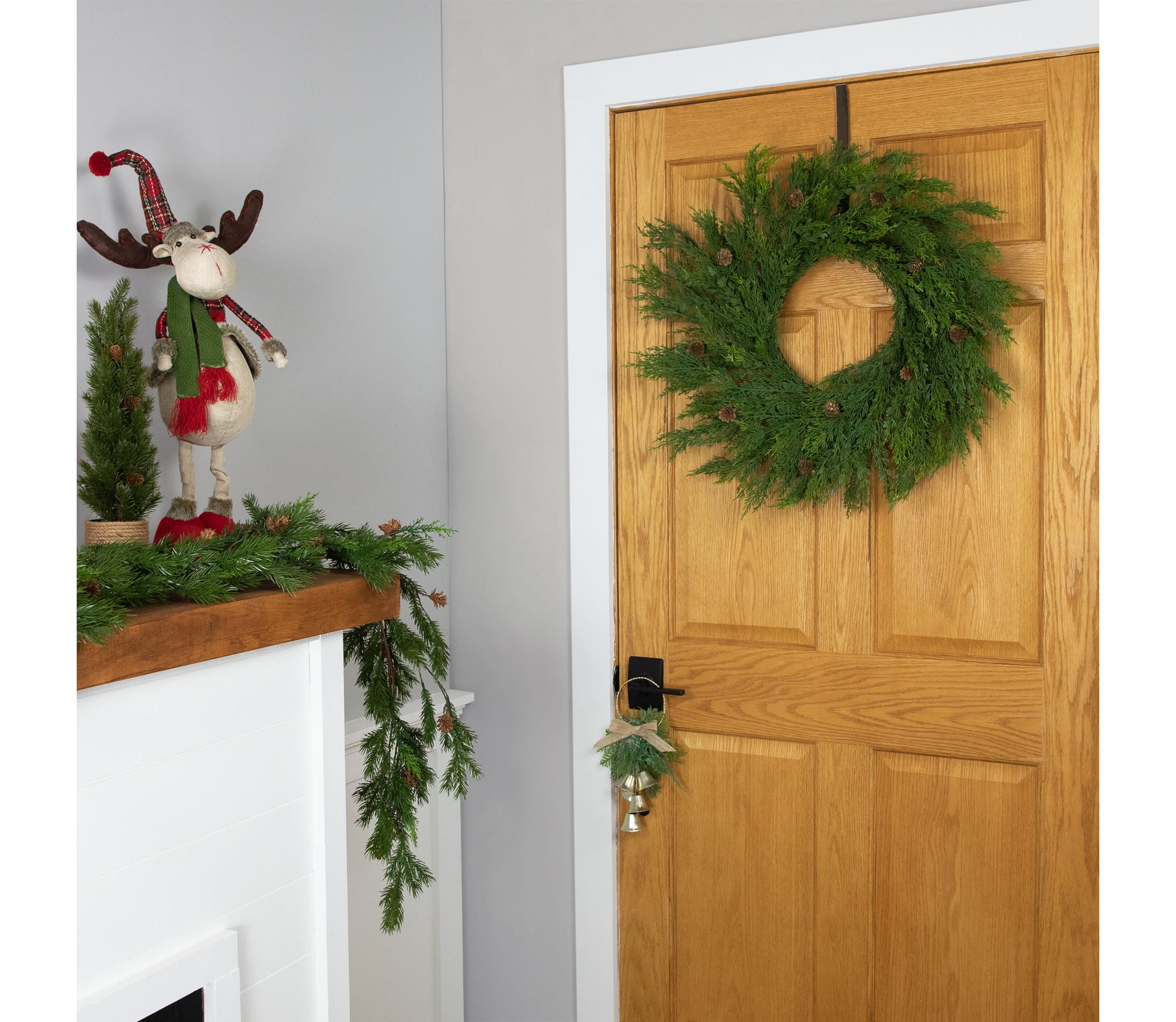 Real Touch™️ Cedar Artificial Christmas Wreath with Pinecones   - 24" - Unlit