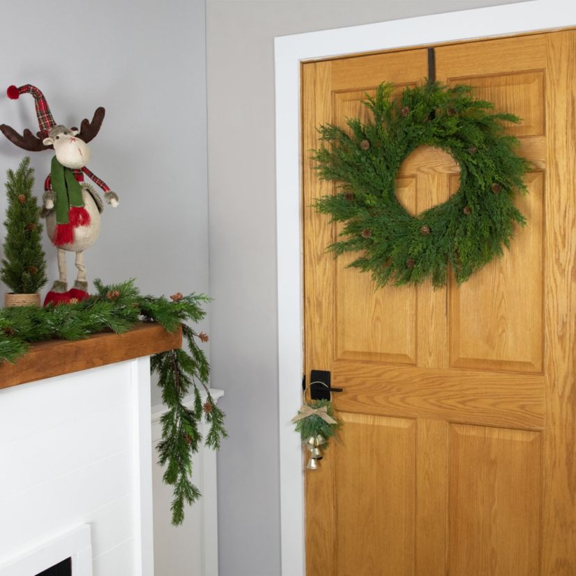 Real Touch™️ Cedar Artificial Christmas Wreath with Pinecones   - 24" - Unlit
