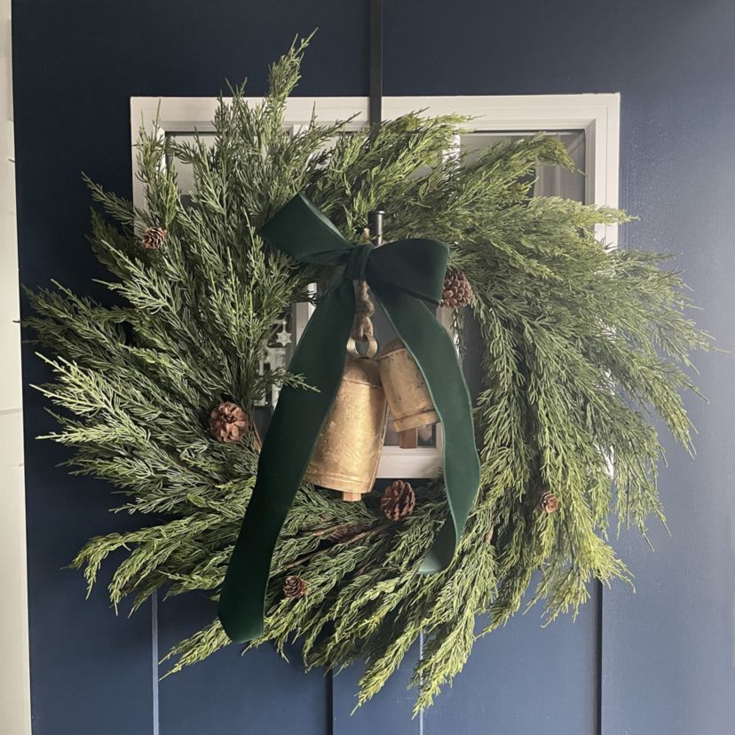 Real Touch™️ Cedar Artificial Christmas Wreath with Pinecones   - 24" - Unlit