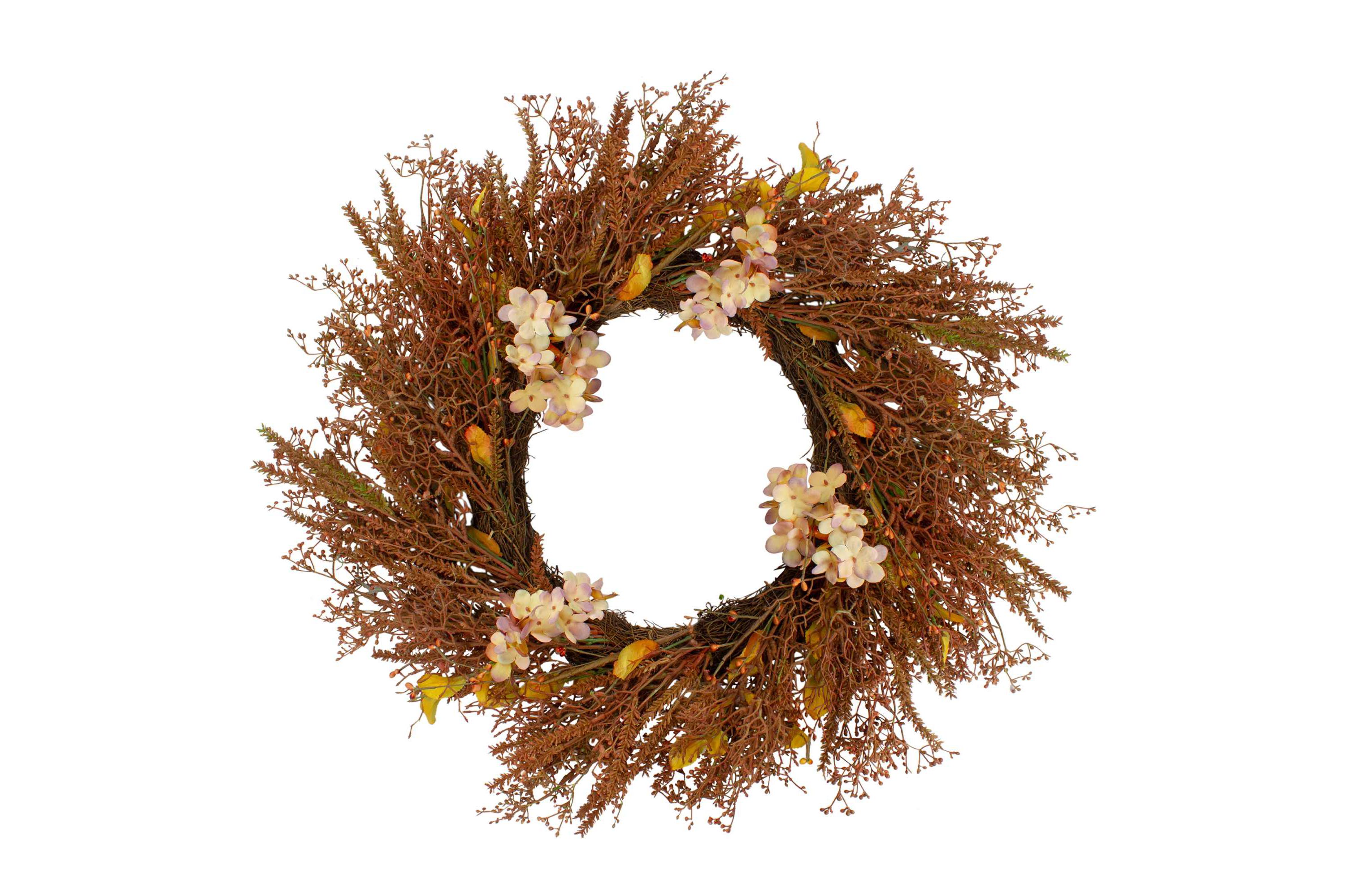 32" Brown Fall Grass Autumn Harvest Artificial Wreath - Unlit