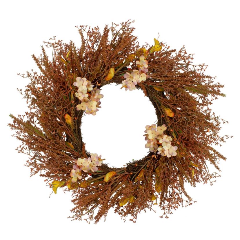 32" Brown Fall Grass Autumn Harvest Artificial Wreath - Unlit