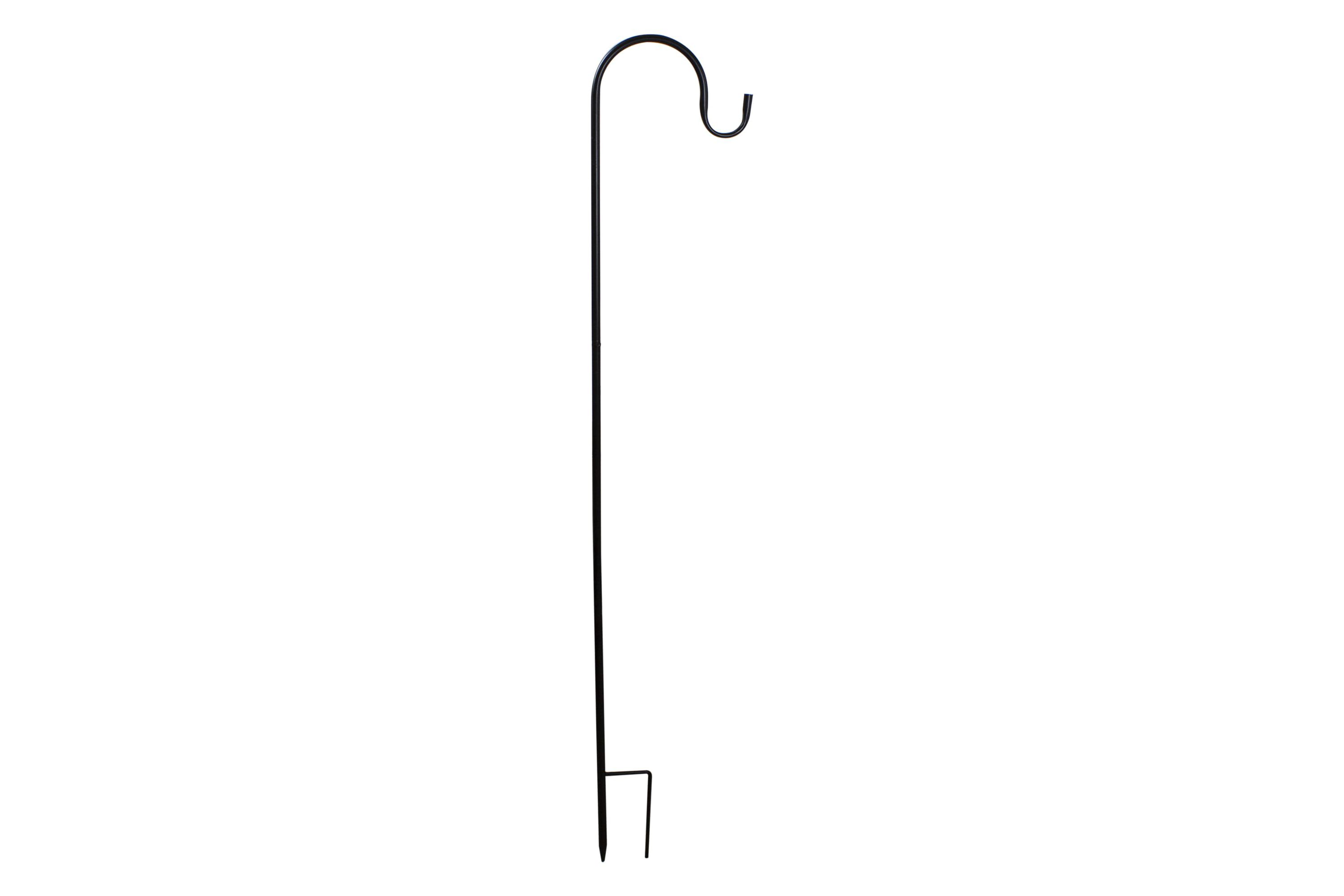 48" Black Metal Shepards Hook Outdoor Garden Stake