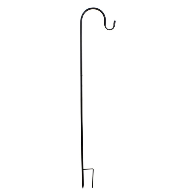 48" Black Metal Shepards Hook Outdoor Garden Stake